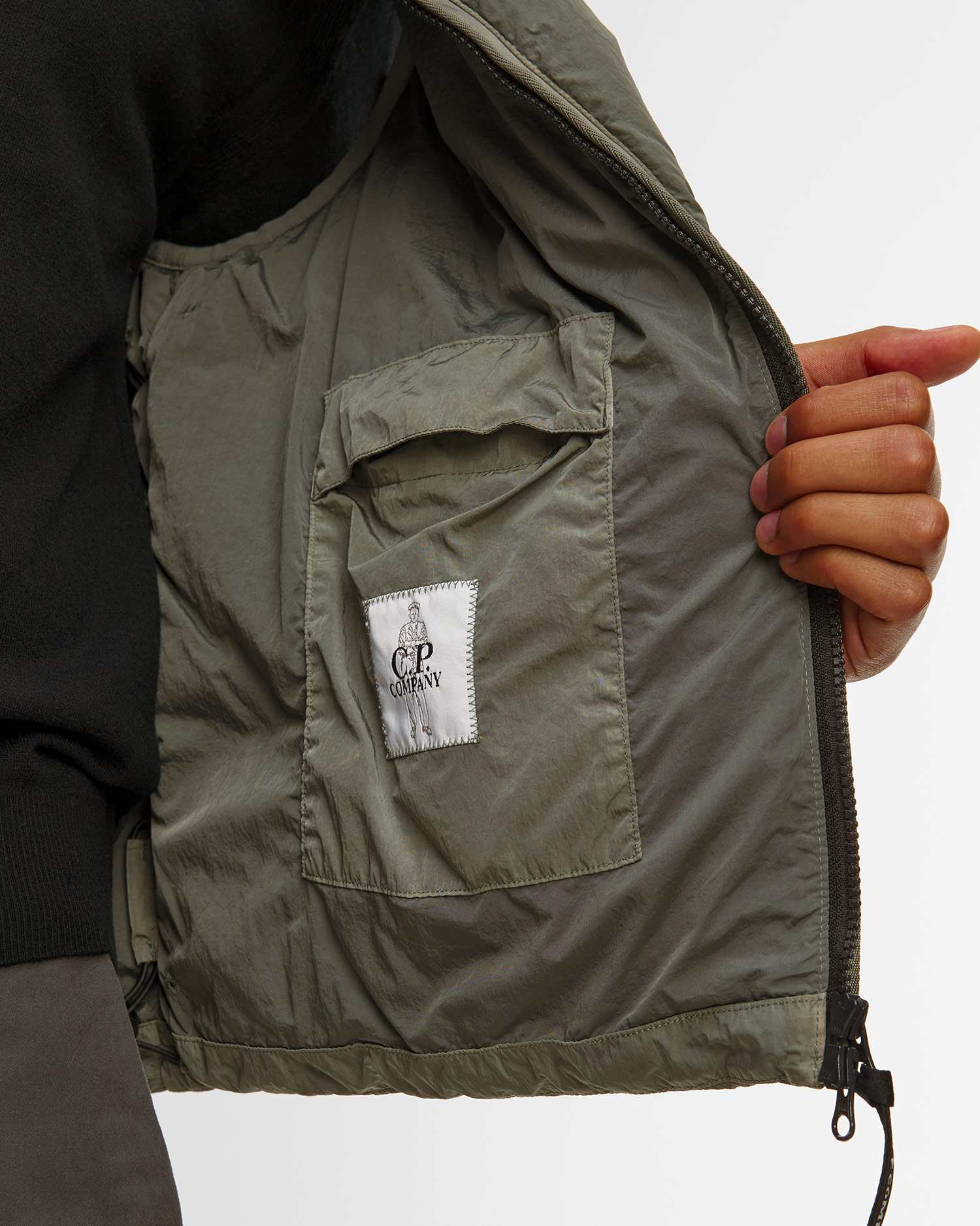 Kamizelka męska C.P. Company Chrome-R Turtleneck Vest szara