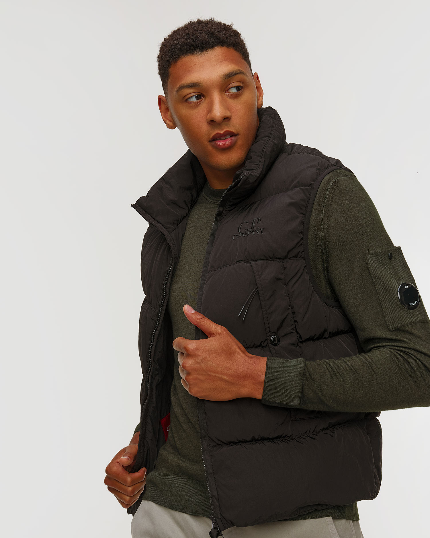 C.P. Company Chrome-R Turtleneck Vest Herrenweste in Schwarz