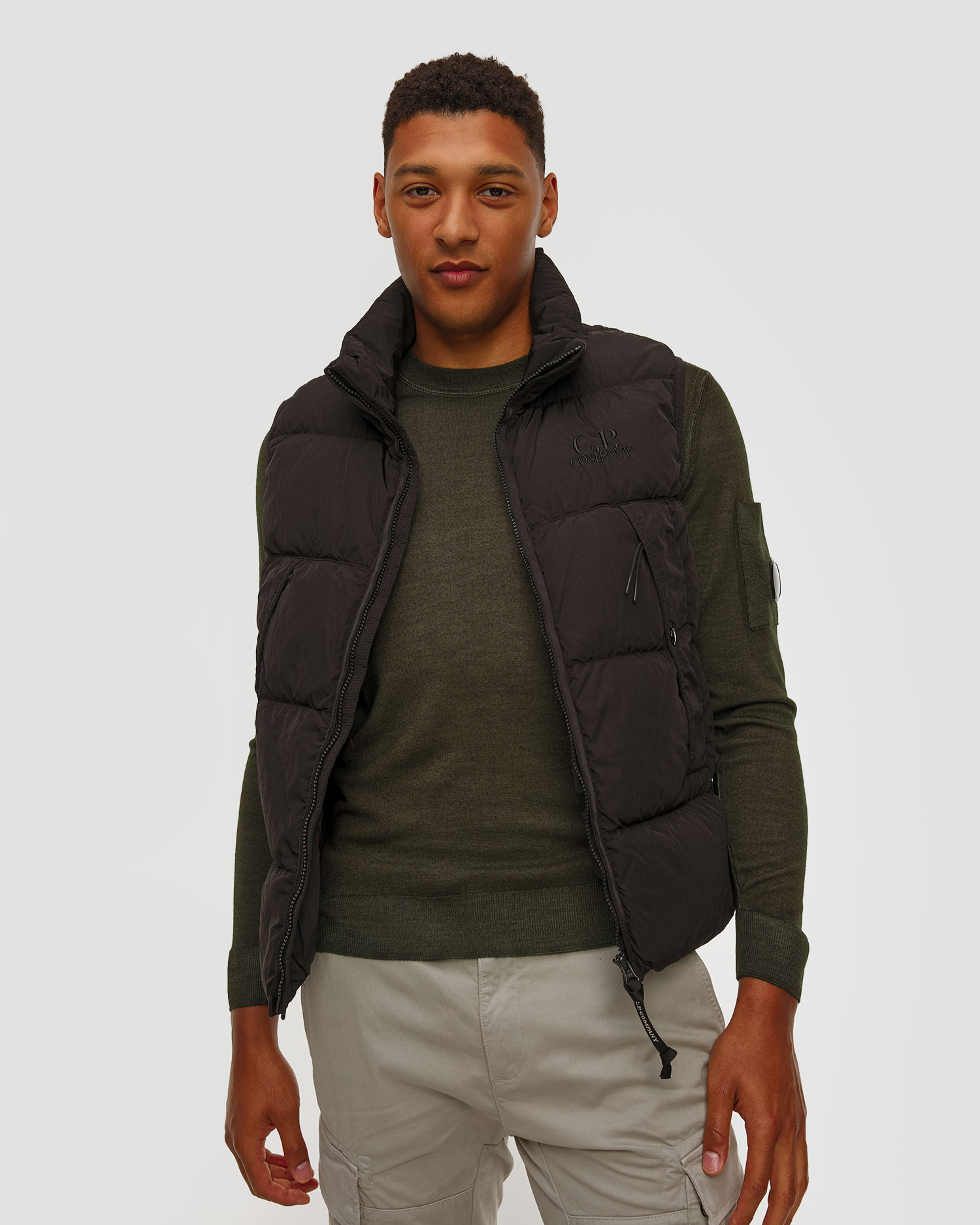 C.P. Company Chrome-R Turtleneck Vest Herrenweste in Schwarz