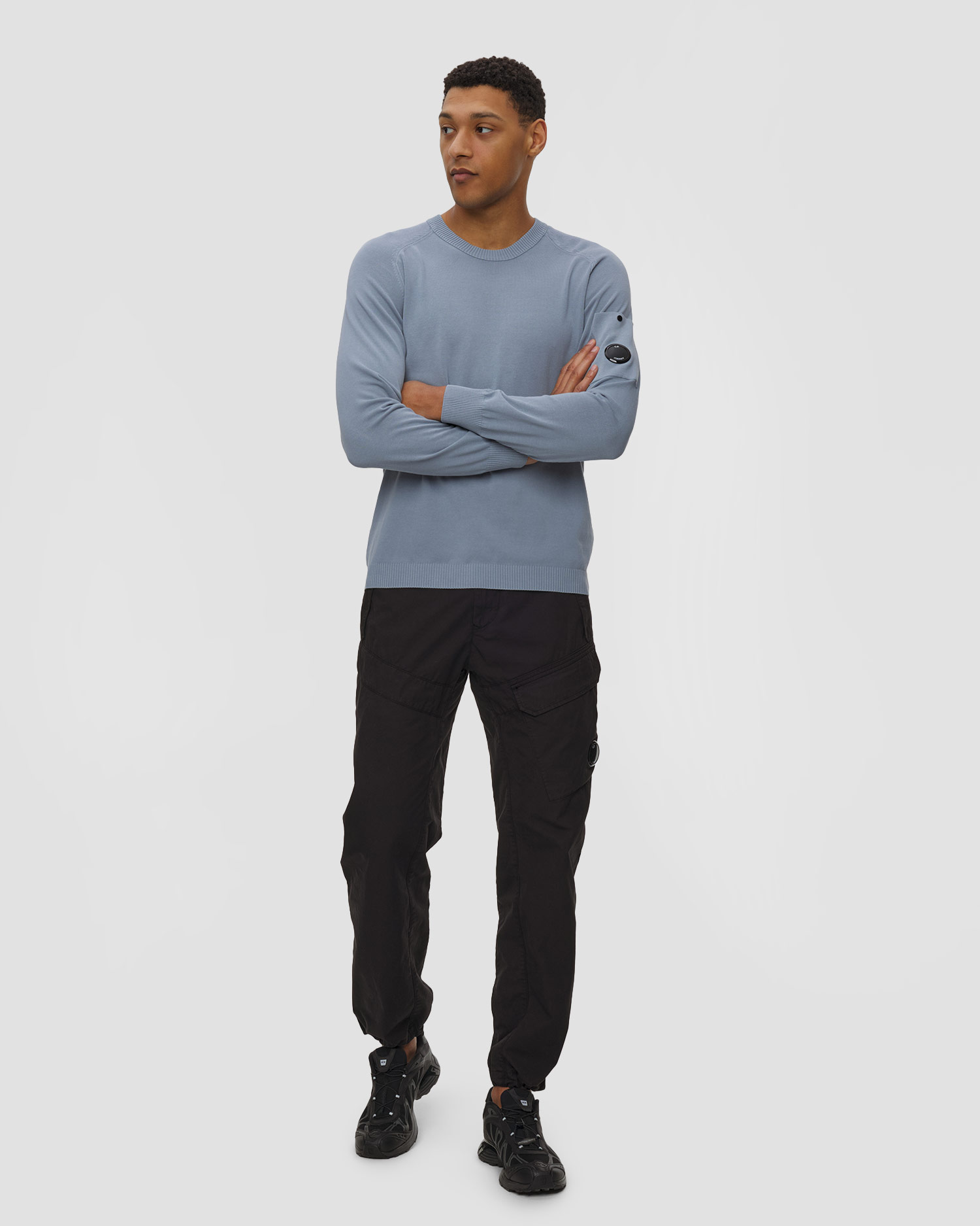 Pánský svetr C.P. Company Cotton Crepe Crewneck Lens Sweater