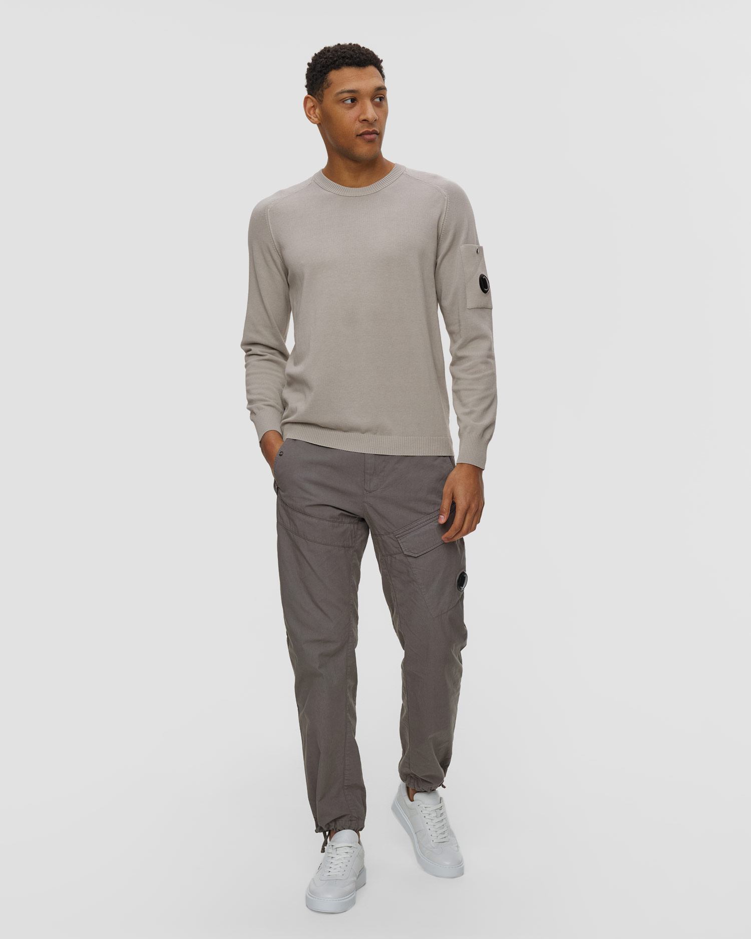 Pánský svetr C.P. Company Cotton Crepe Crewneck Lens Sweater