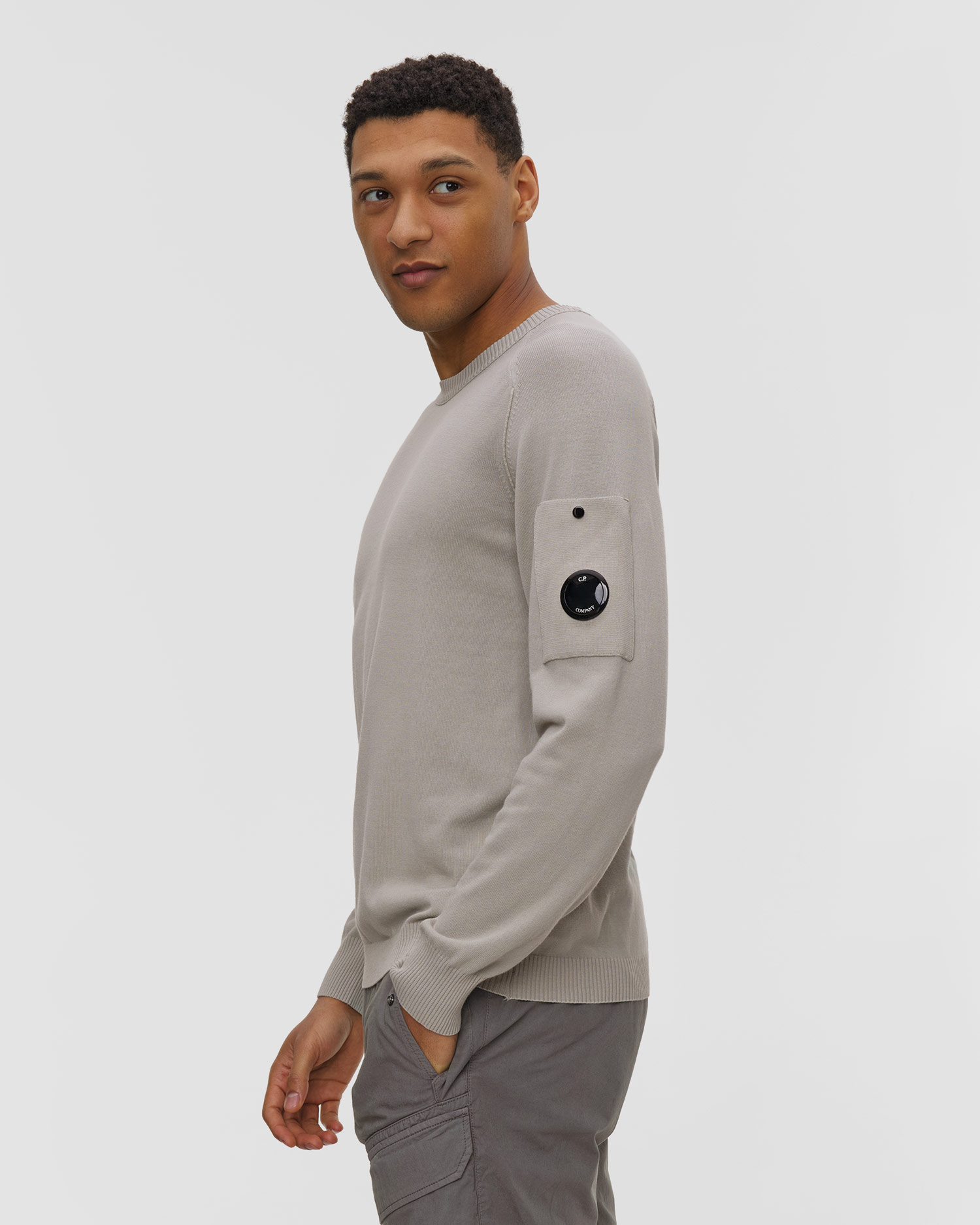 Pánský svetr C.P. Company Cotton Crepe Crewneck Lens Sweater