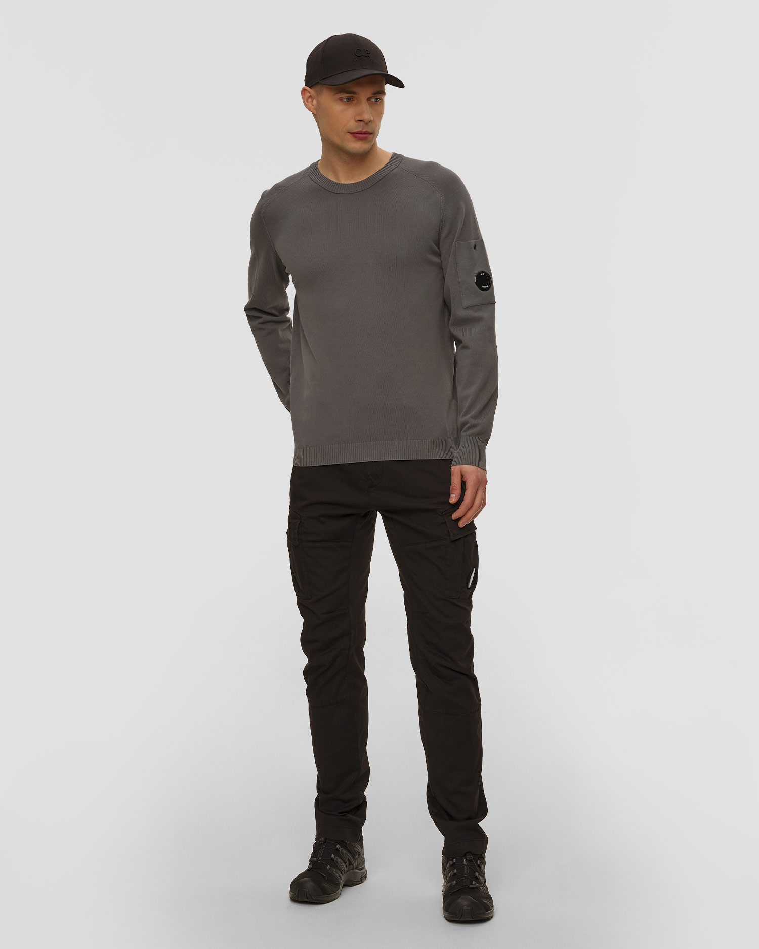 Pánský svetr C.P. Company Cotton Crepe Crewneck Lens Sweater