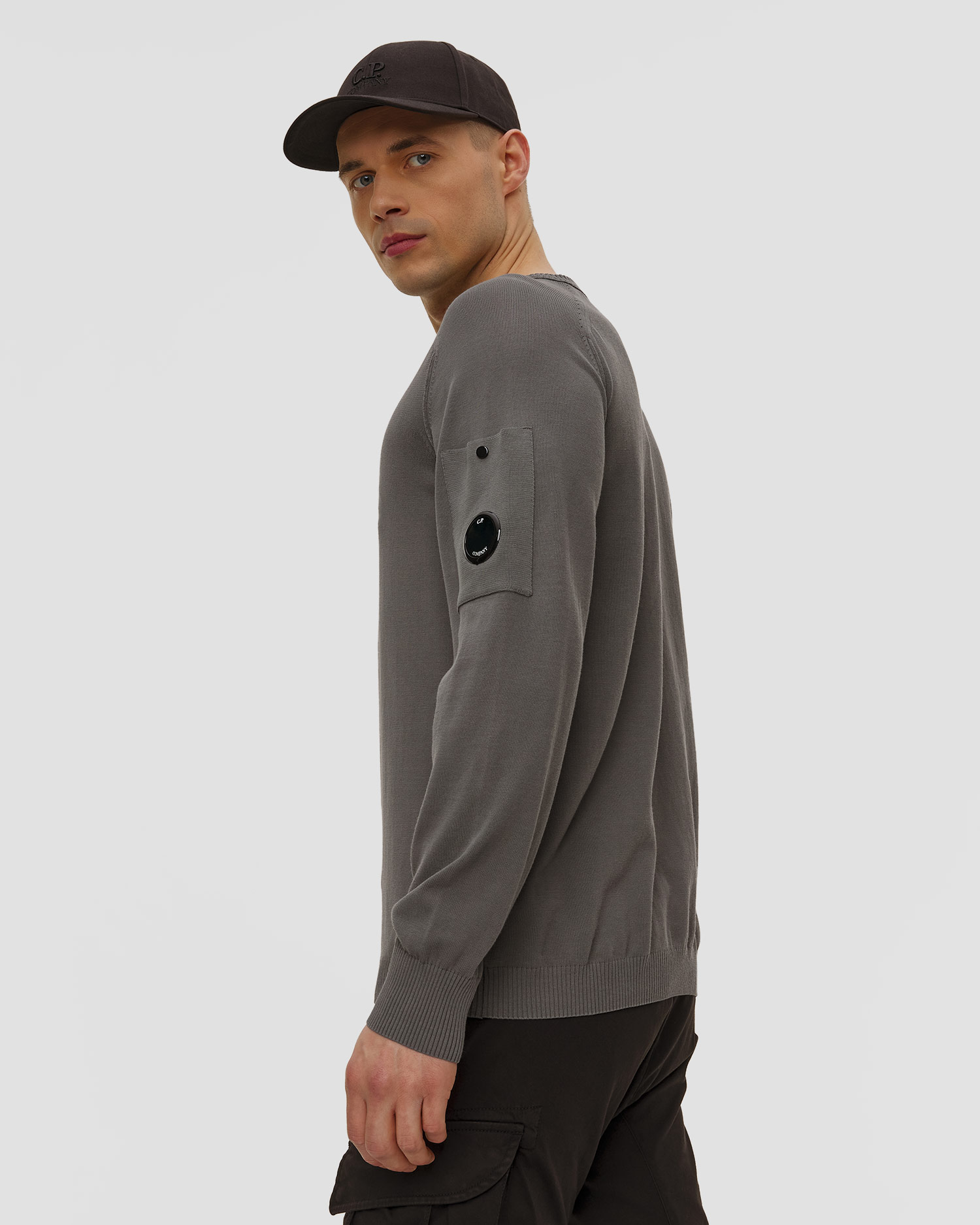 Pánský svetr C.P. Company Cotton Crepe Crewneck Lens Sweater