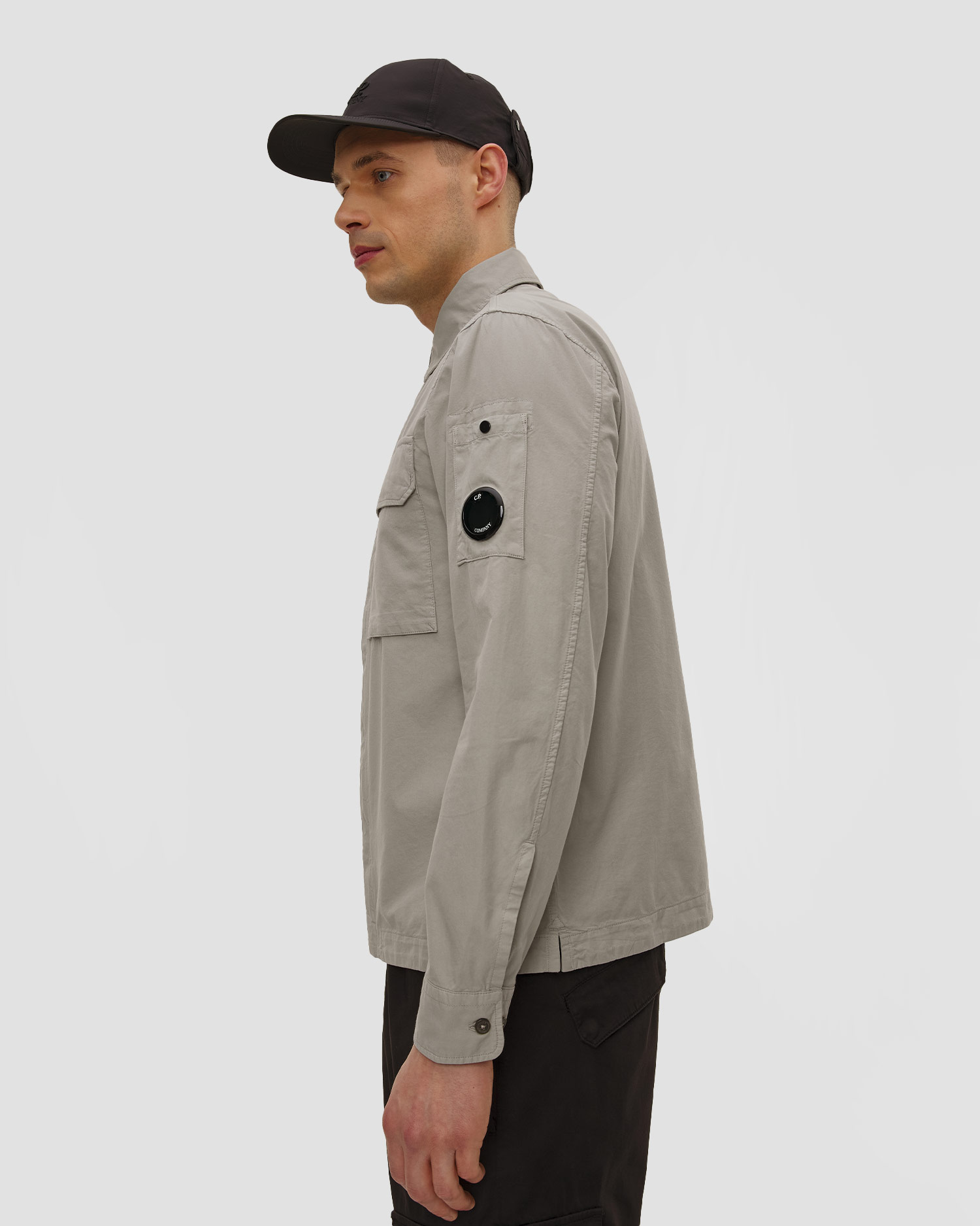 Pánská košile C.P. Company Organic Gabardine Zipped Lens Overshirt