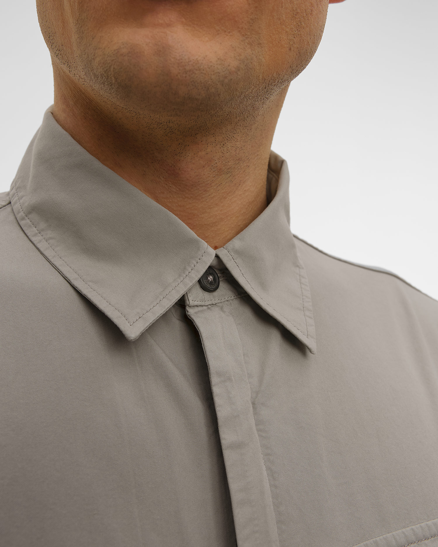 Pánská košile C.P. Company Organic Gabardine Zipped Lens Overshirt