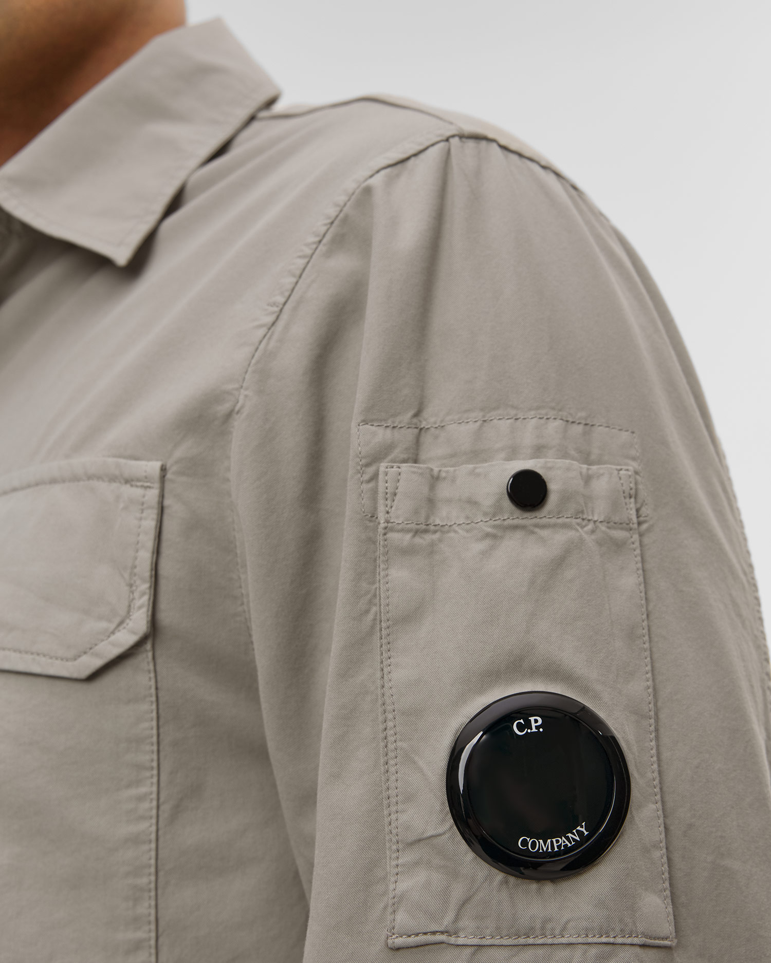 Pánská košile C.P. Company Organic Gabardine Zipped Lens Overshirt