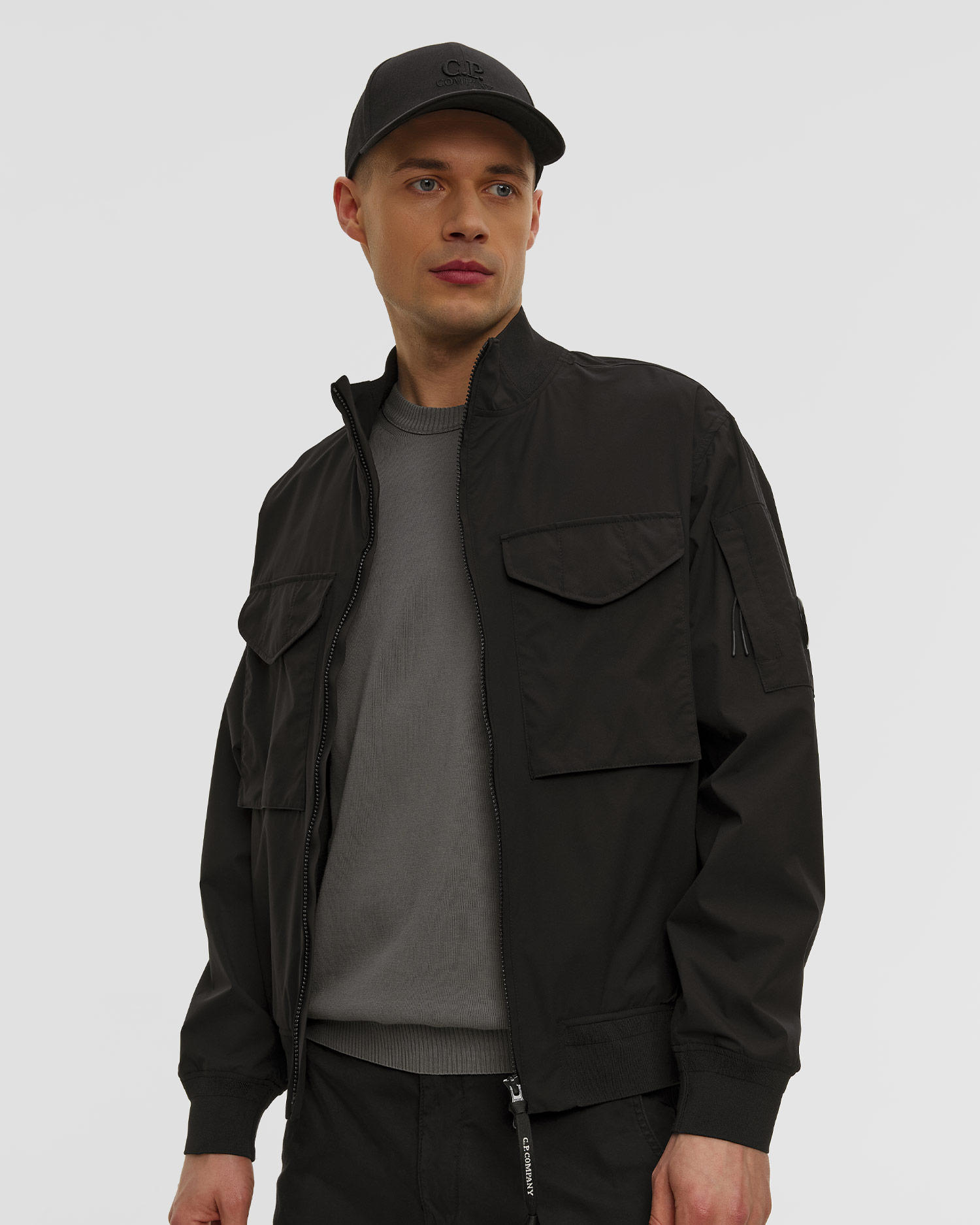 Pánská bunda C.P. Company Pro-Tek Bomber Lens Jacket v černé barvě