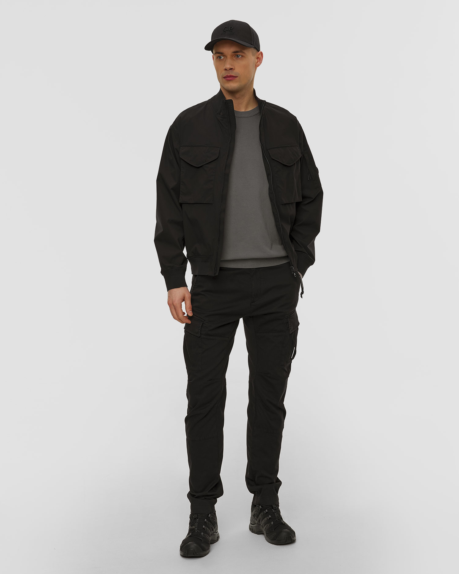 Pánská bunda C.P. Company Pro-Tek Bomber Lens Jacket v černé barvě