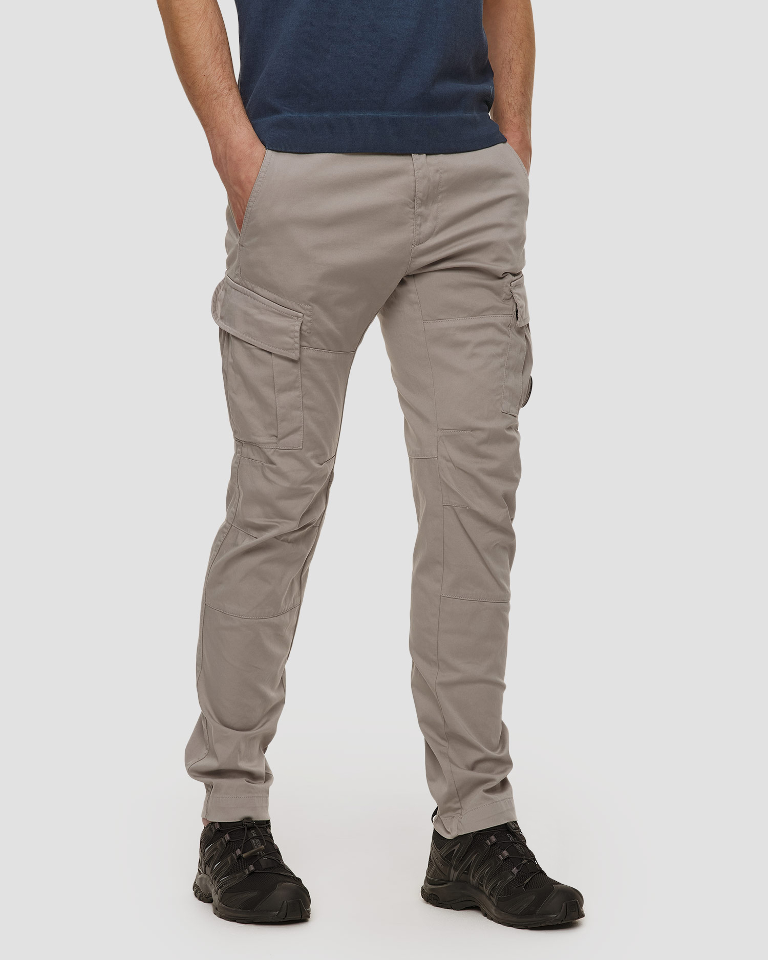 Pánské kalhoty C.P. Company Stretch Sateen Ergonomic Lens Cargo Pants, Barva/Vzor: Beżowy