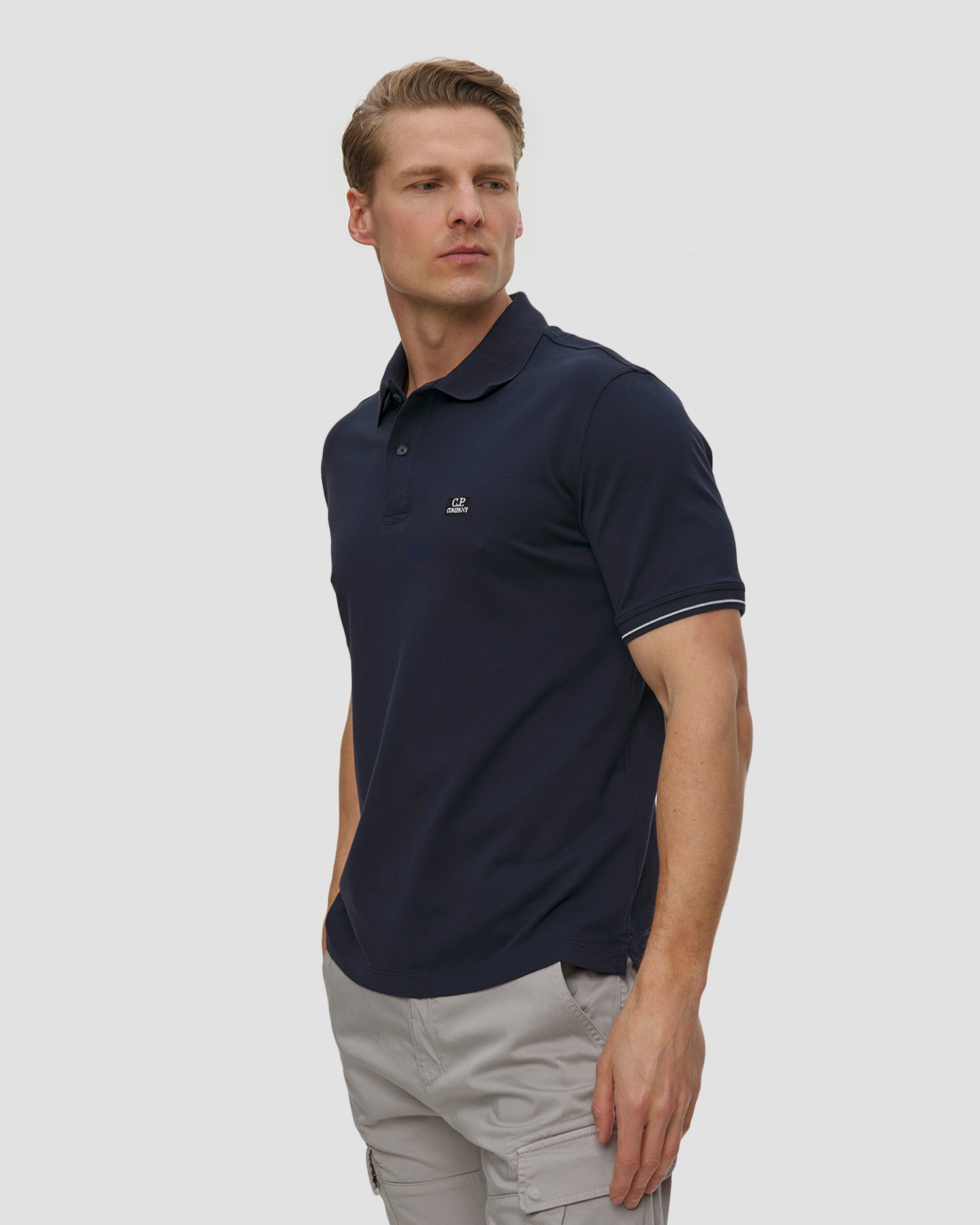 Polo męskie C.P. Company Tacting Piquet Short Sleeve Polo granatowe