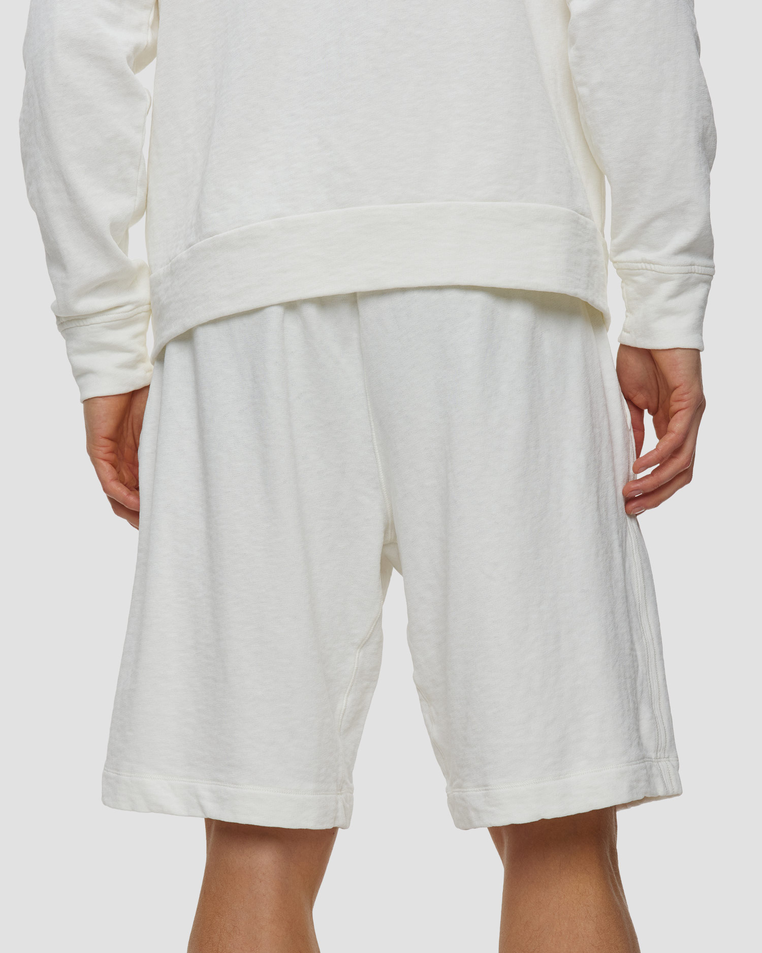 Szorty męskie C.P. Company Malfilè Fleece Lens Sweatshorts białe