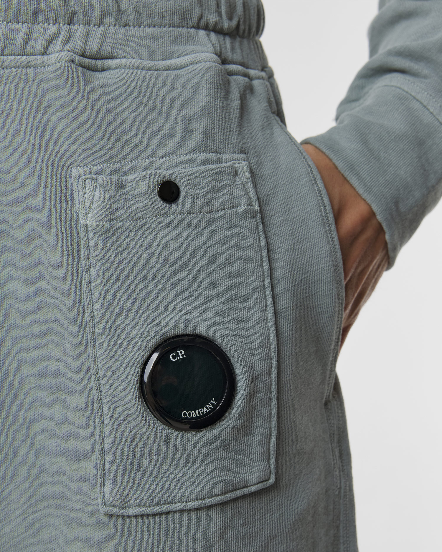 Szorty męskie C.P. Company Malfilè Fleece Lens Sweatshorts niebieskie