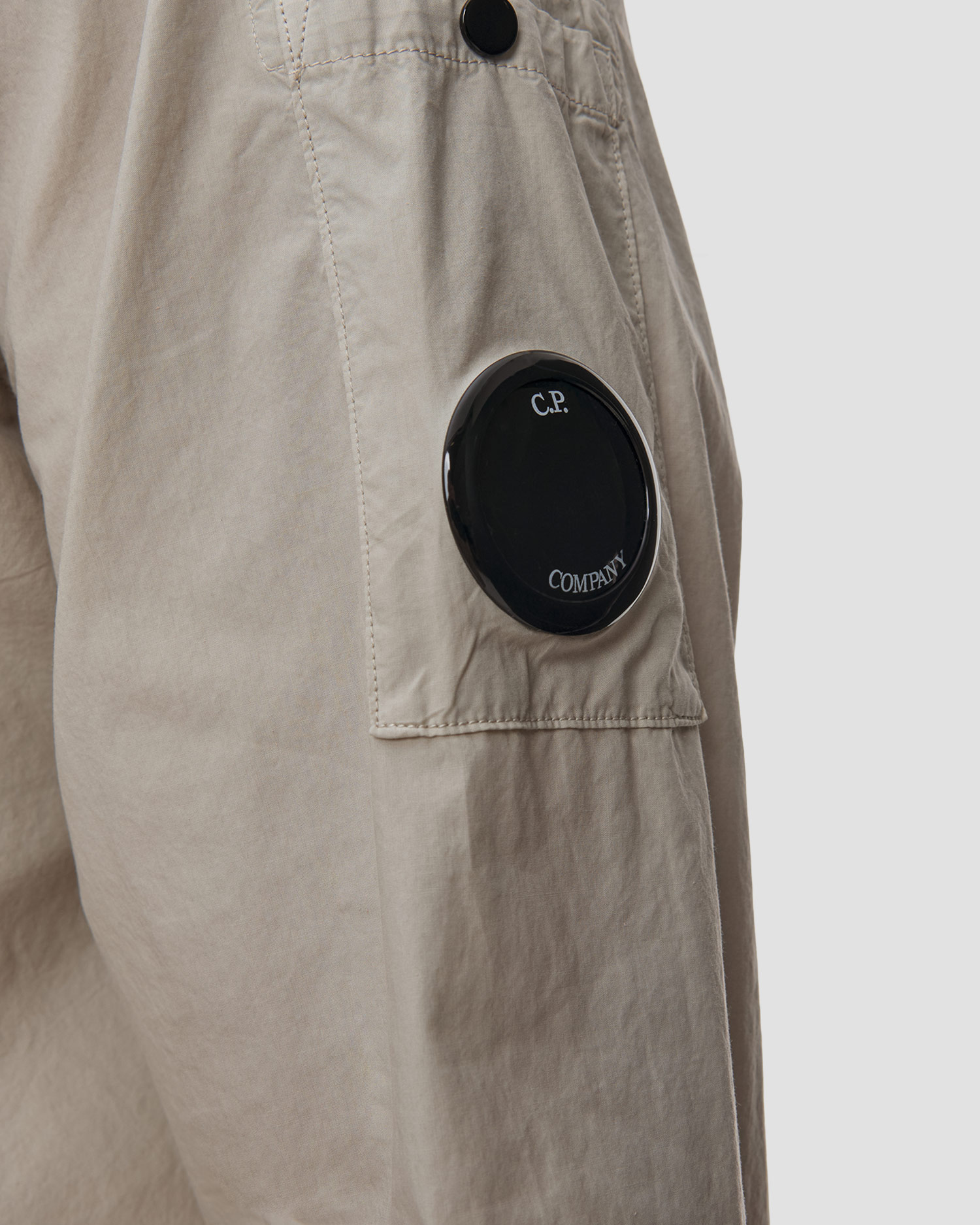 Koszula męska C.P. Company Popeline Long Sleeve Lens Button Shirt beżowa