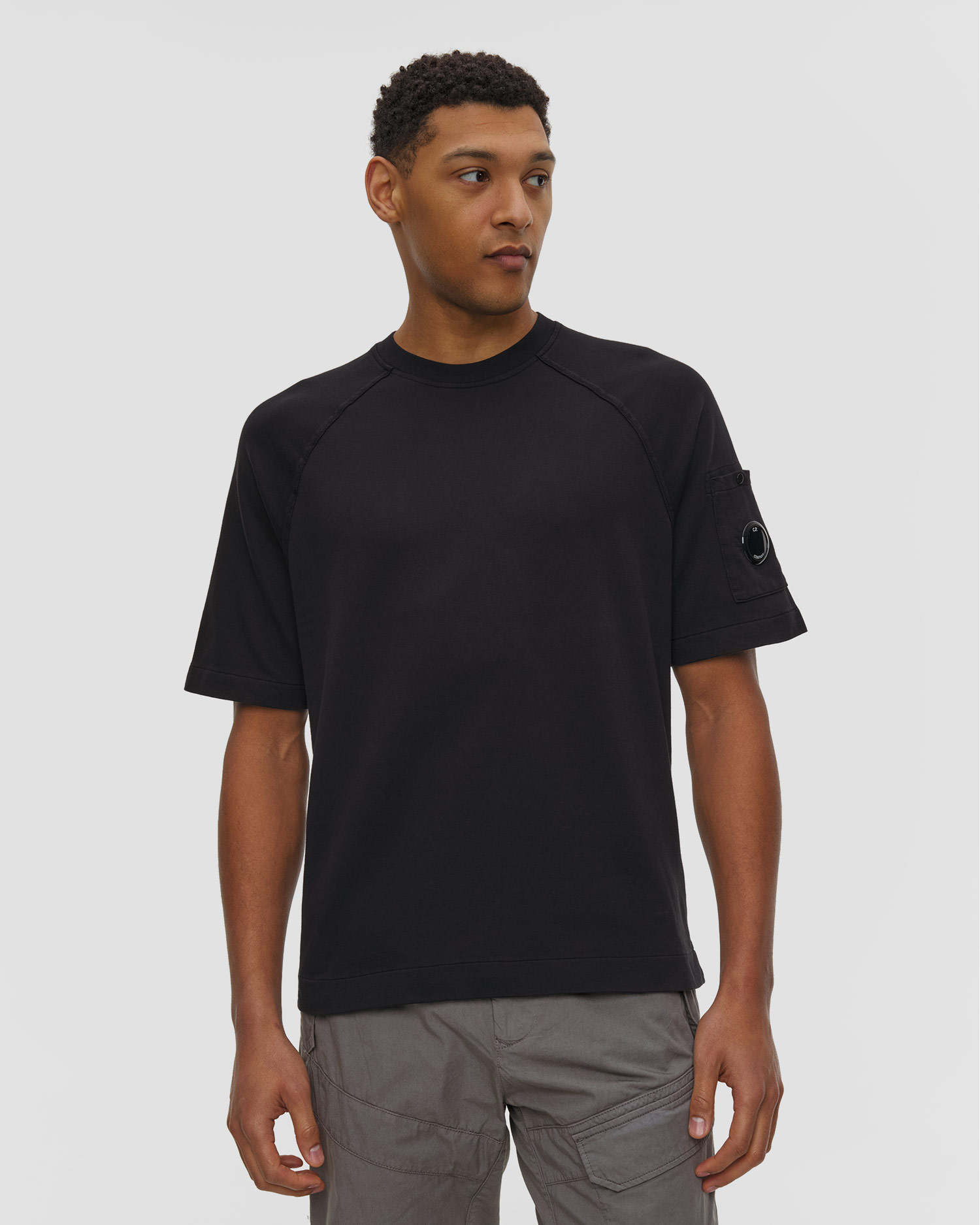 Černá pánská mikina s krátkými rukávy C.P. Company