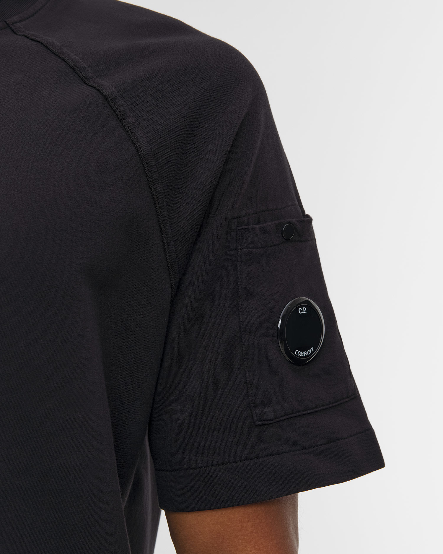 Černá pánská mikina s krátkými rukávy C.P. Company