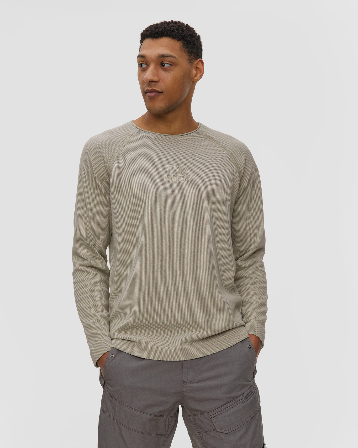 Pánská mikina C.P. Company Heavy Piquet Pigment Dyed Mockneck Sweatshirt