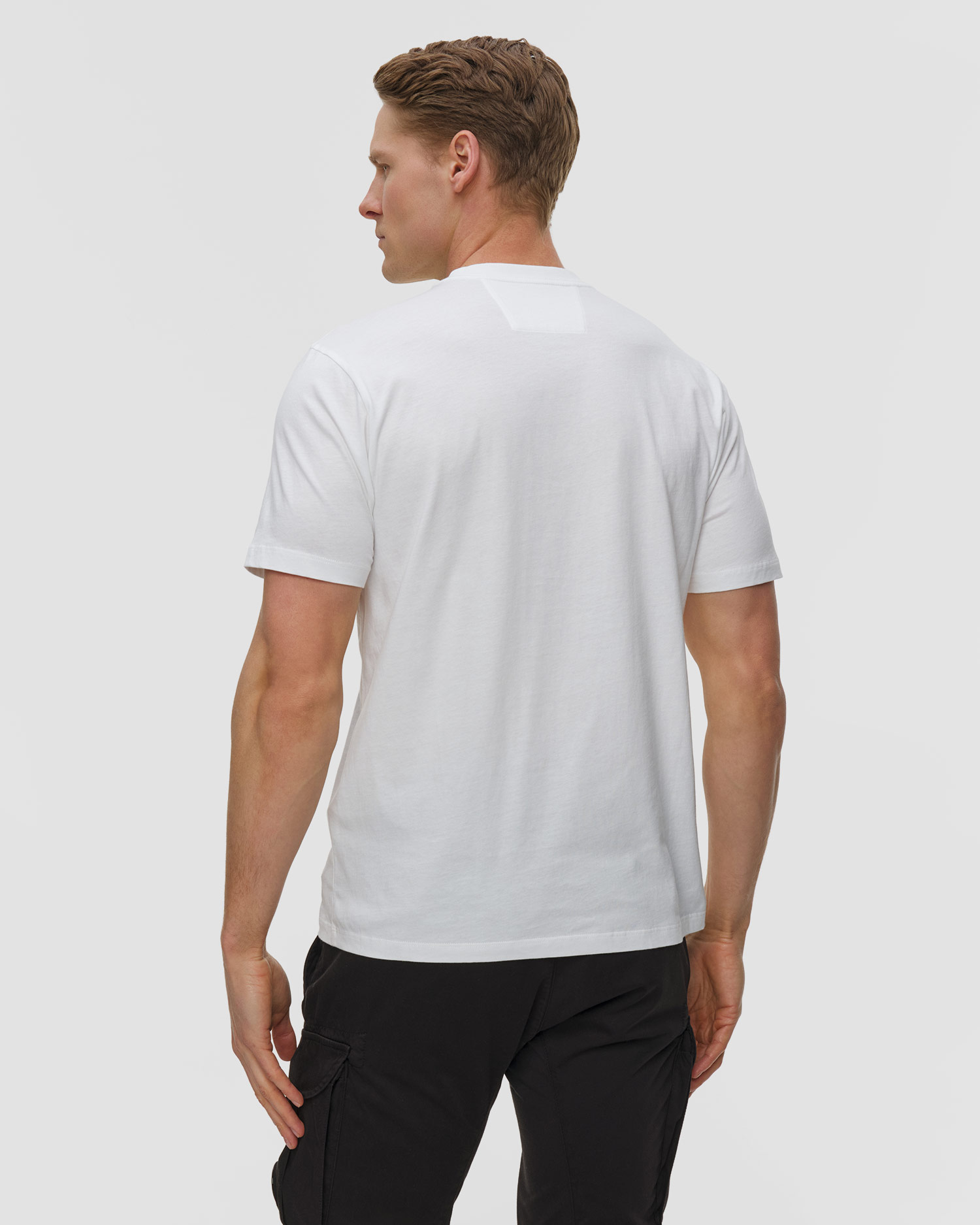 T-shirt męski C.P. Company 30/1 Jersey Short Sleeve Chest Logo biały