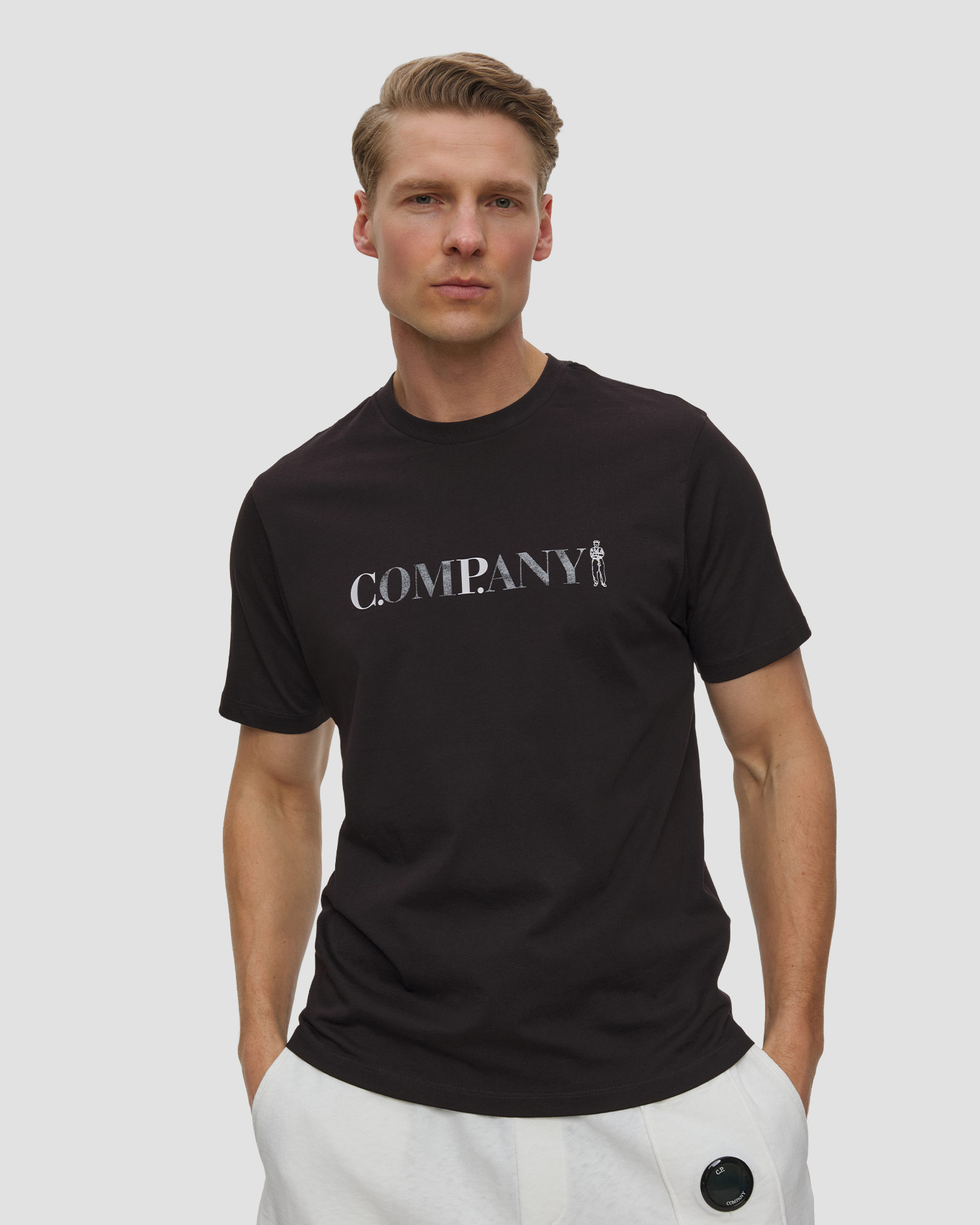T-shirt męski C.P. Company 30/1 Jersey Short Sleeve Chest Logo czarny
