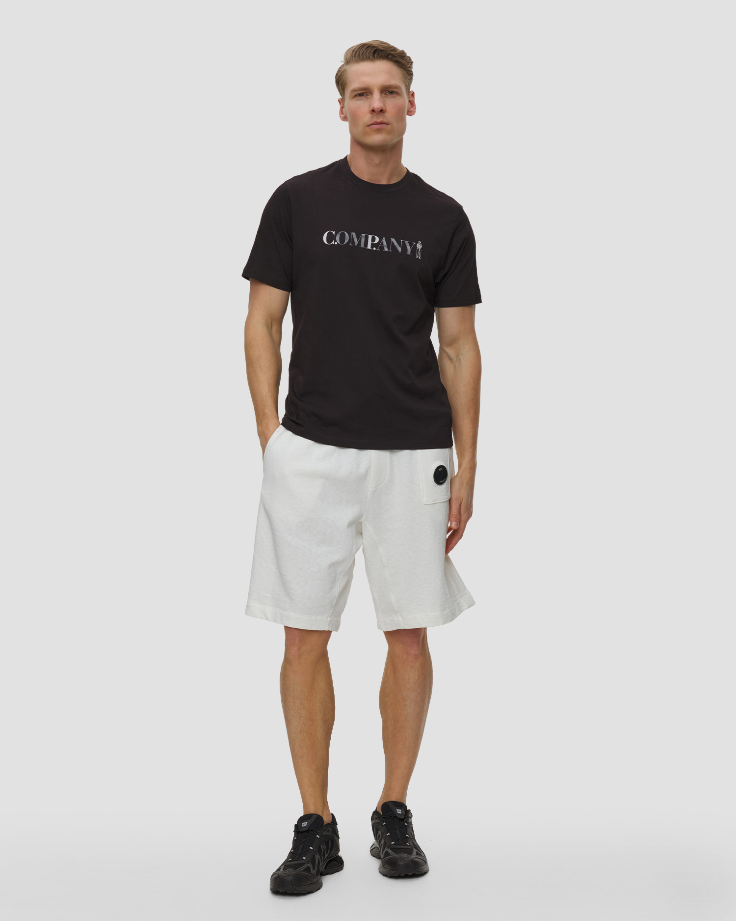 T-shirt męski C.P. Company 30/1 Jersey Short Sleeve Chest Logo czarny
