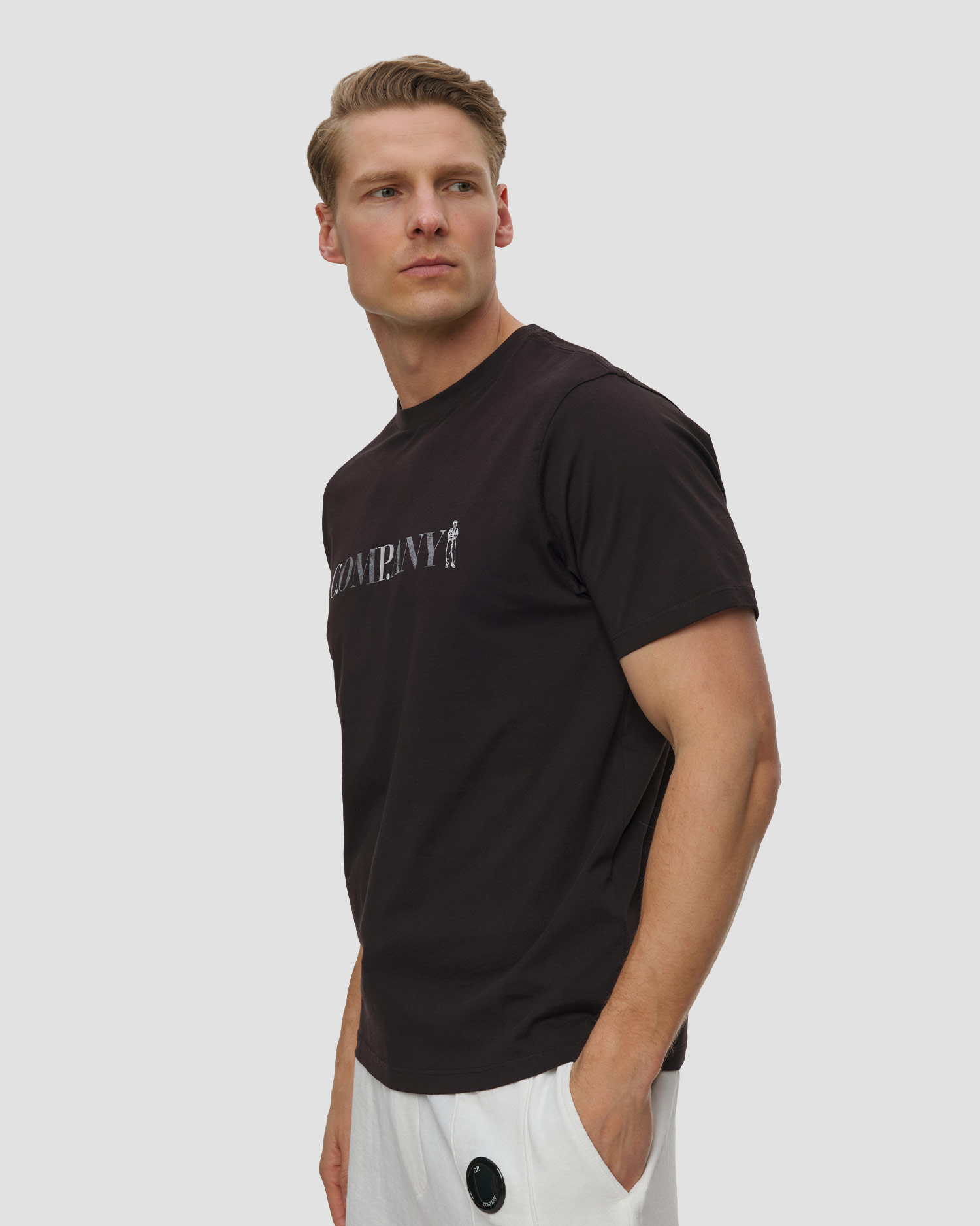 T-shirt męski C.P. Company 30/1 Jersey Short Sleeve Chest Logo czarny
