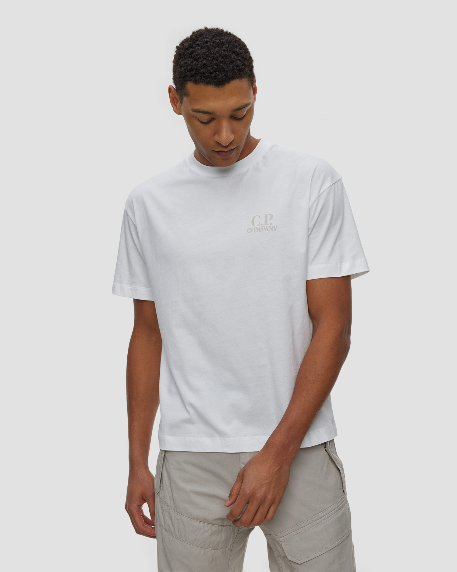 Pánské tričko C.P. Company 30/1 Jersey Short Sleeve Printed Graphics T-Shirt, Barva/Vzor: Biały