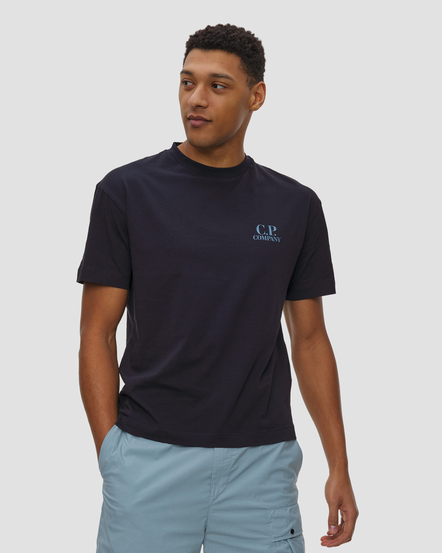 Pánské tmavě modré tričko C.P. Company 30/1 Jersey Short Sleeve Printed Graphics T-Shirt, Barva/Vzor: Granatowy