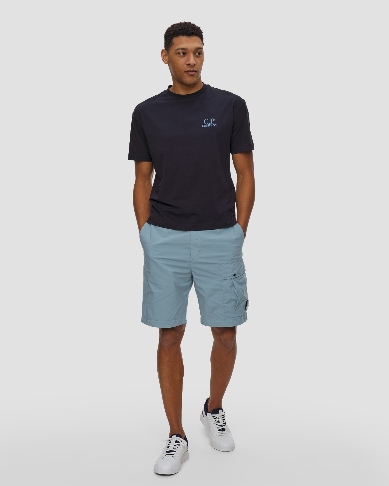 Pánské tmavě modré tričko C.P. Company 30/1 Jersey Short Sleeve Printed Graphics T-Shirt