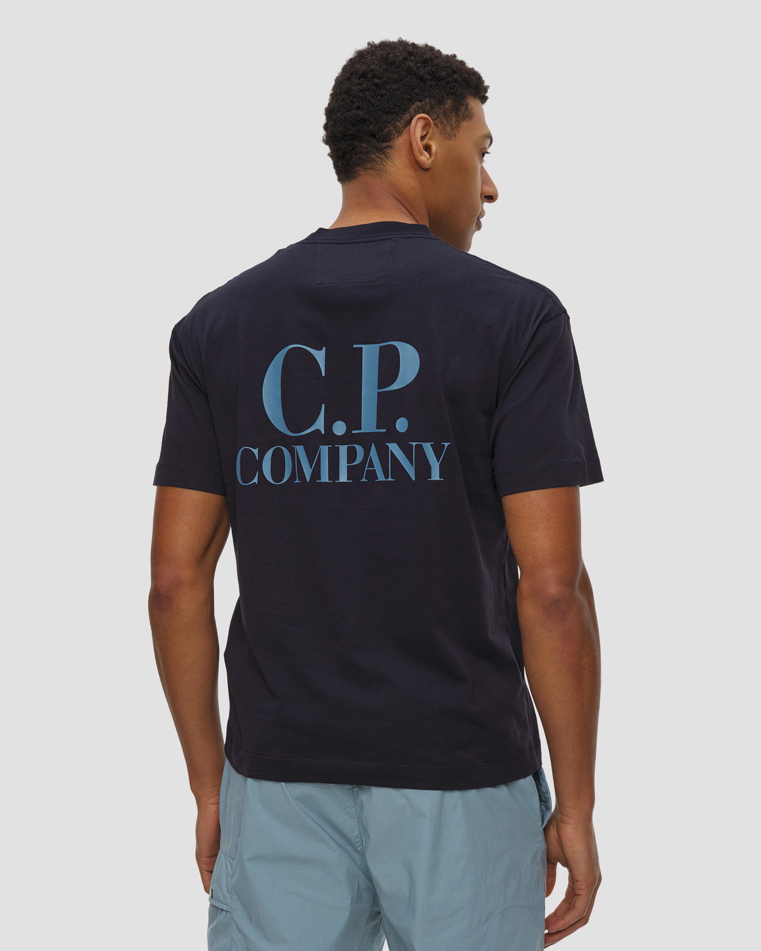 Pánské tmavě modré tričko C.P. Company 30/1 Jersey Short Sleeve Printed Graphics T-Shirt