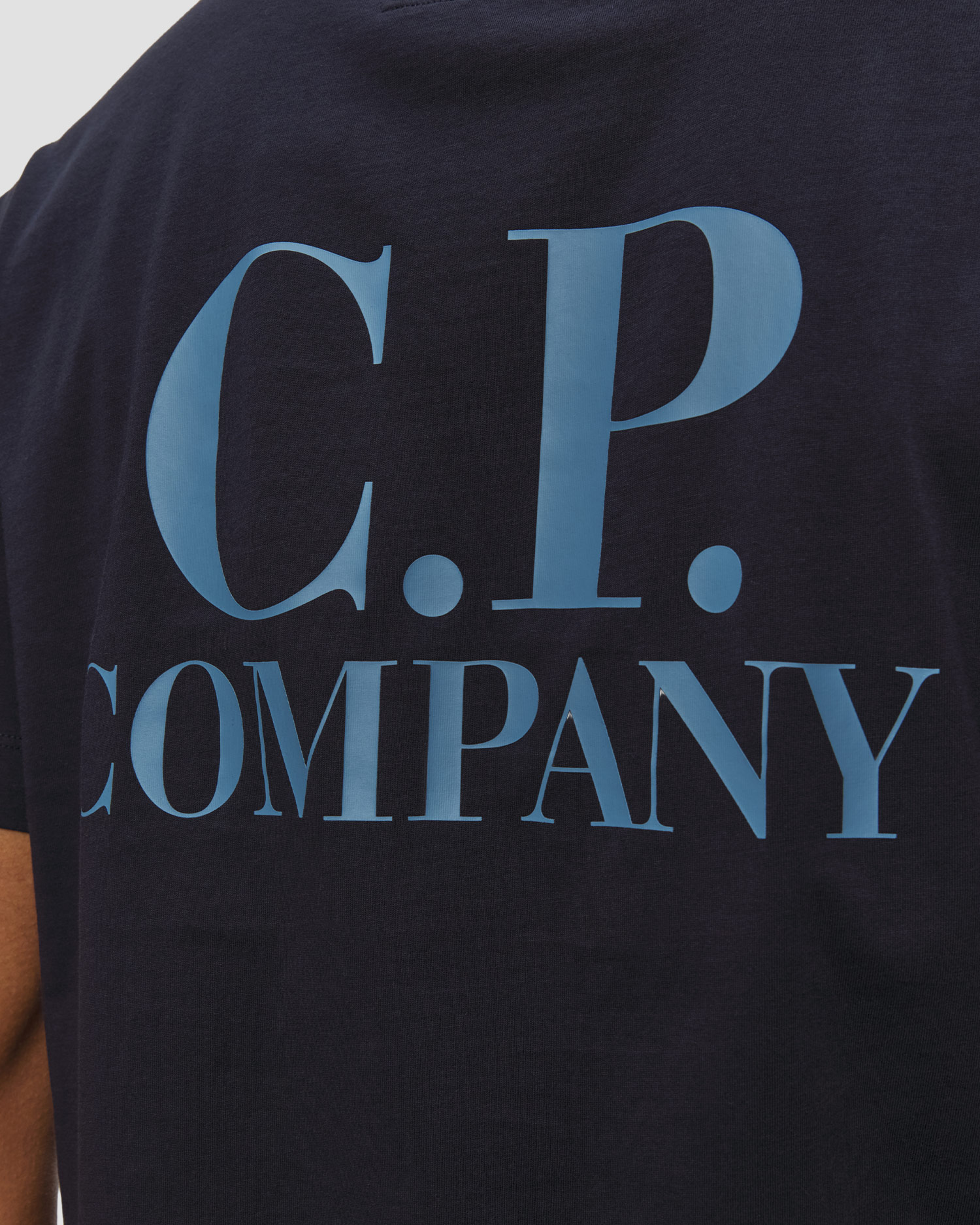 Pánské tmavě modré tričko C.P. Company 30/1 Jersey Short Sleeve Printed Graphics T-Shirt