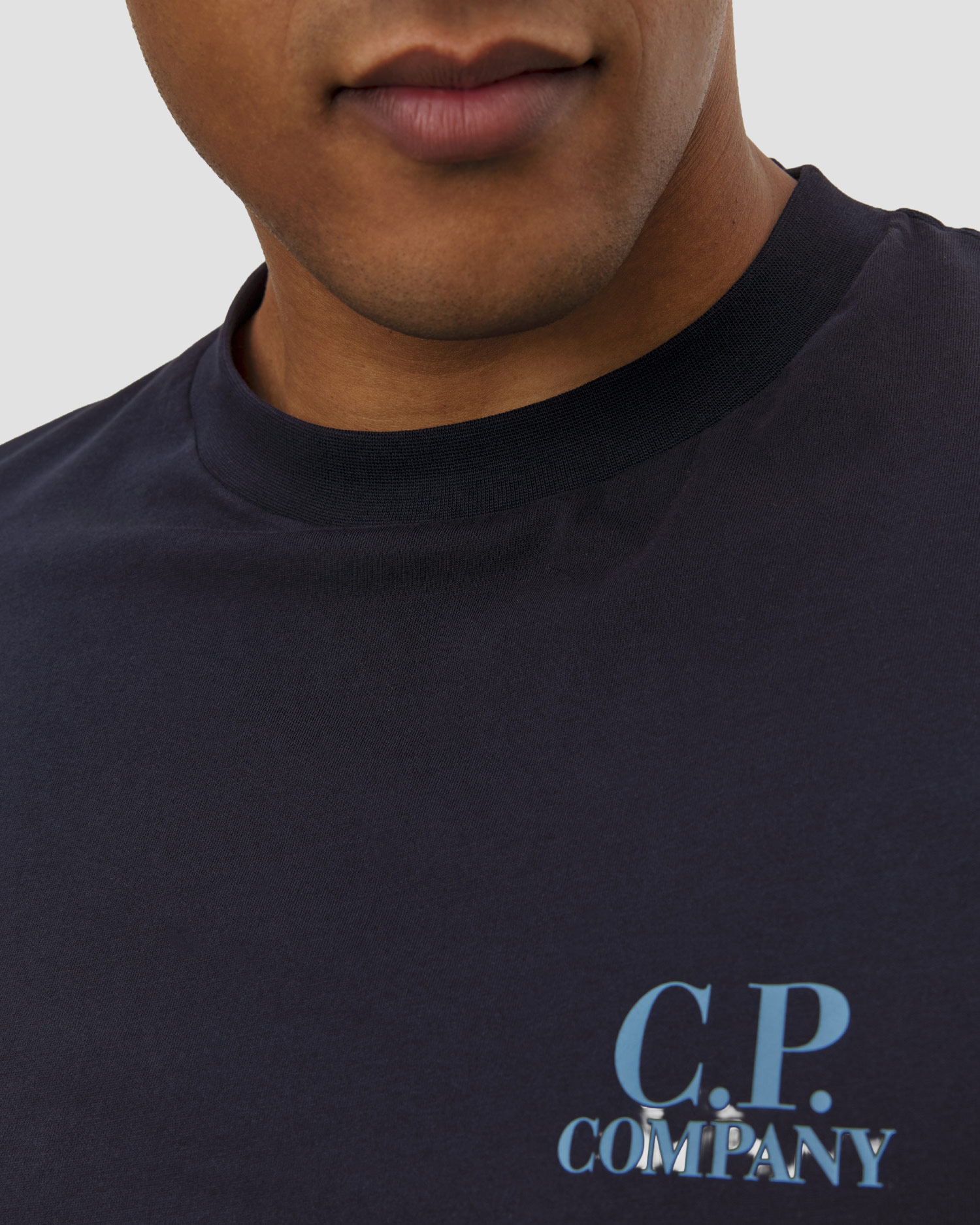 Pánské tmavě modré tričko C.P. Company 30/1 Jersey Short Sleeve Printed Graphics T-Shirt
