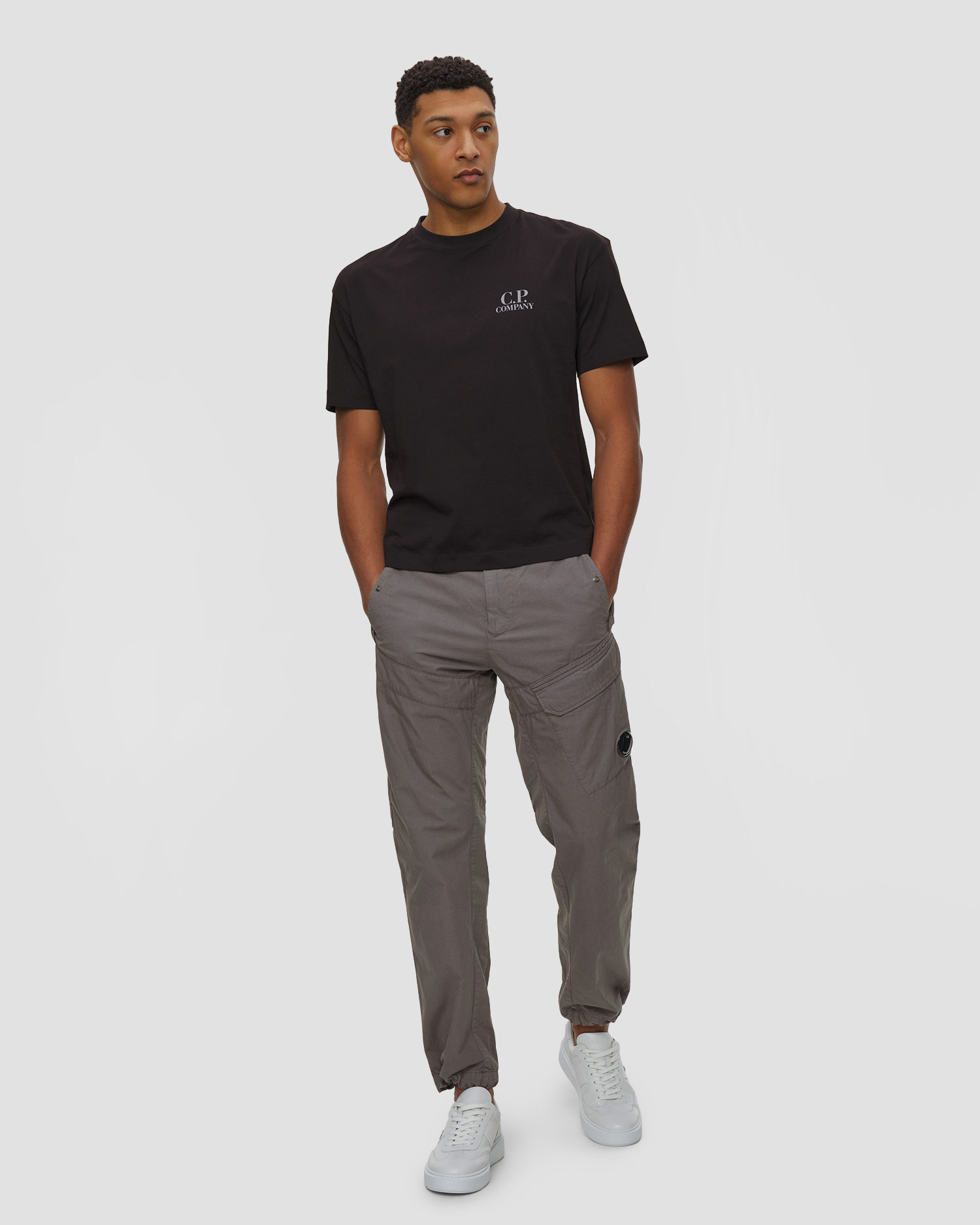 Černé pánské tričko C.P. Company 30/1 Jersey Short Sleeve Printed Graphics T-Shirt