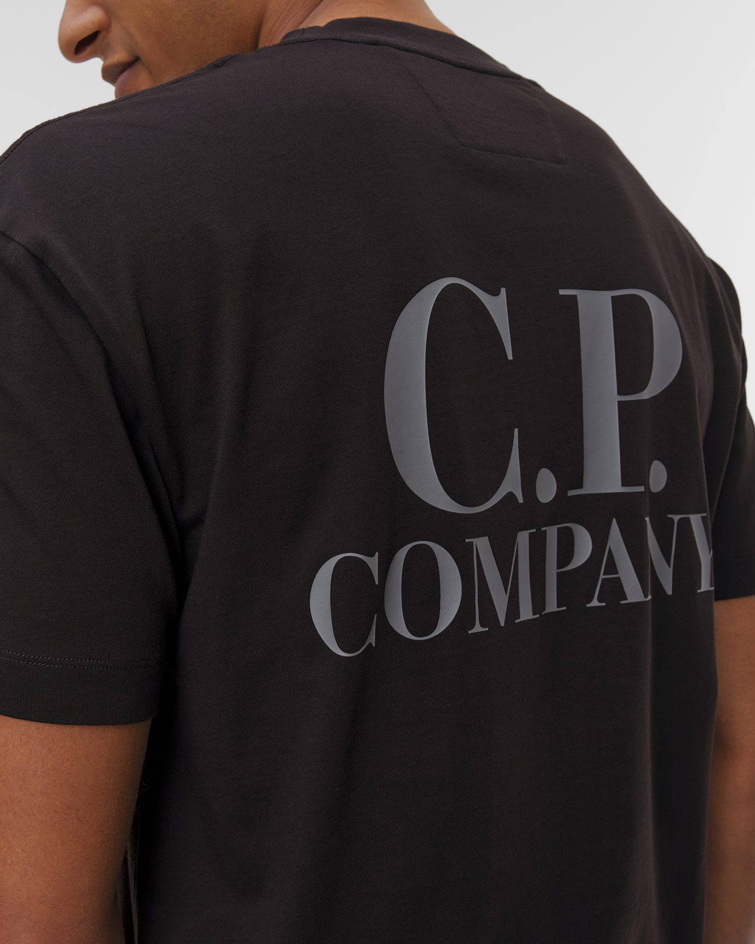 Černé pánské tričko C.P. Company 30/1 Jersey Short Sleeve Printed Graphics T-Shirt