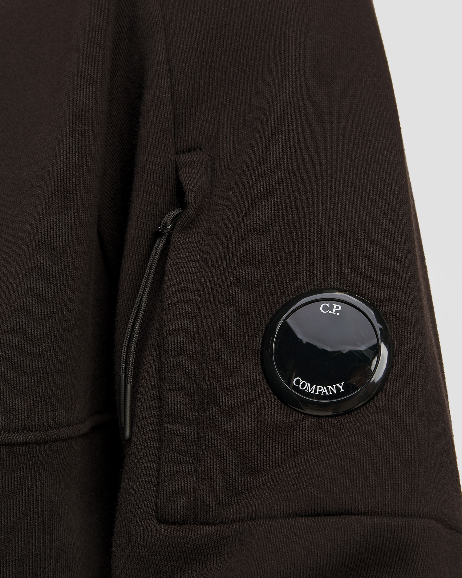 C.P. Company Diagonal Raised Fleece Lens Herren-Sweatshirt in Schwarz