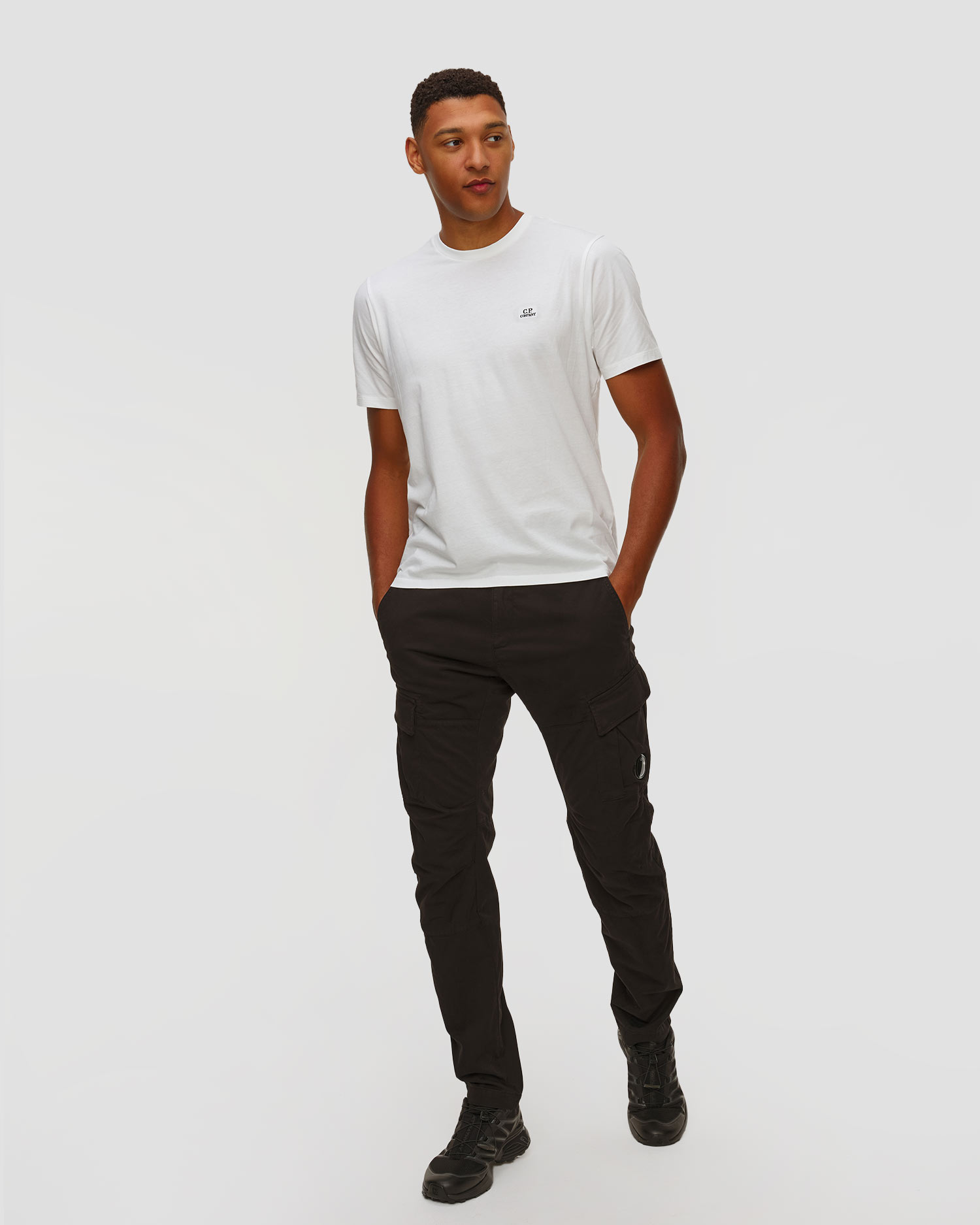 T-shirt blanc pour hommes C.P. Company Short Sleeve in Jersey 30/1