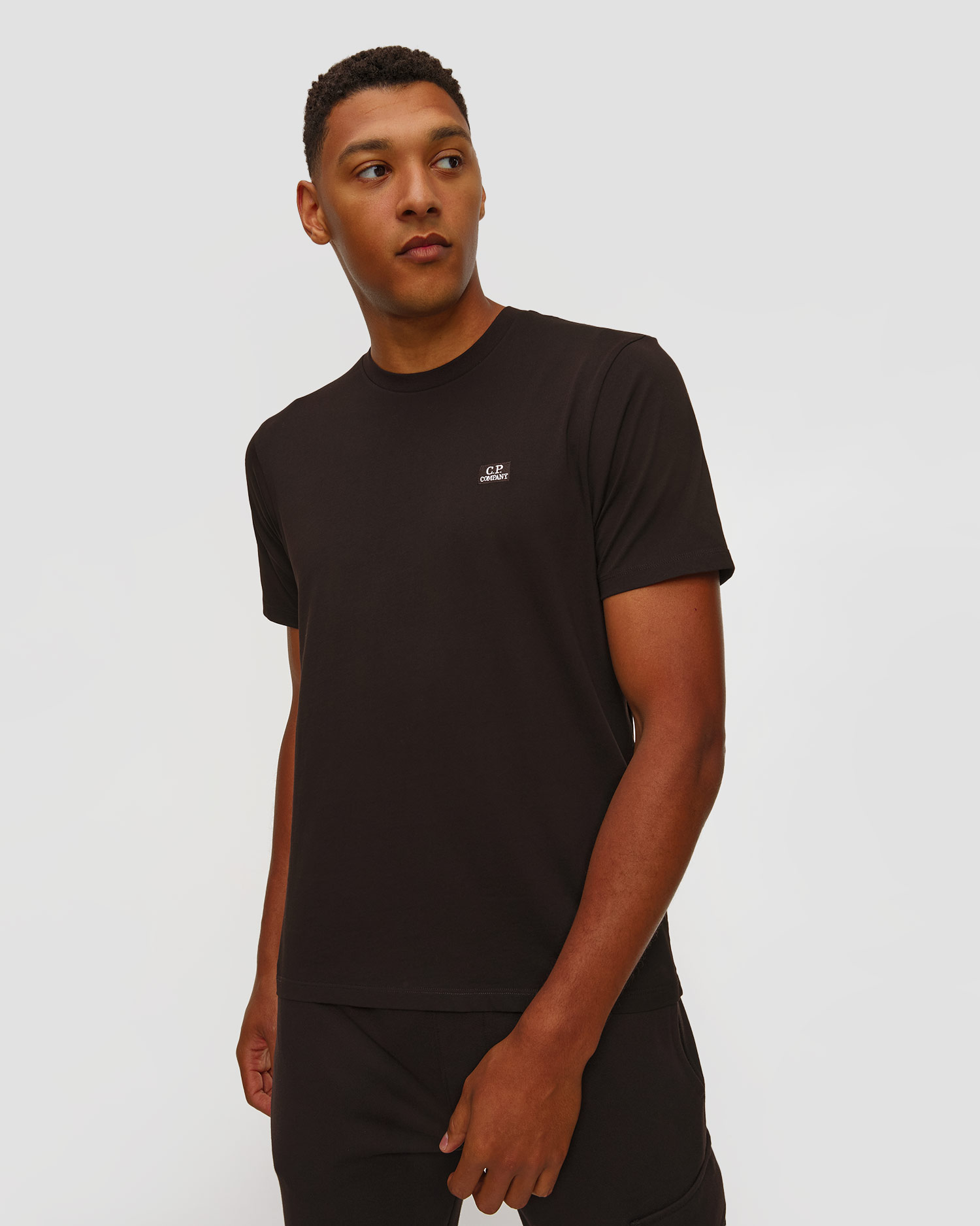 T-shirt noir pour hommes C.P. Company Short Sleeve in Jersey 30/1