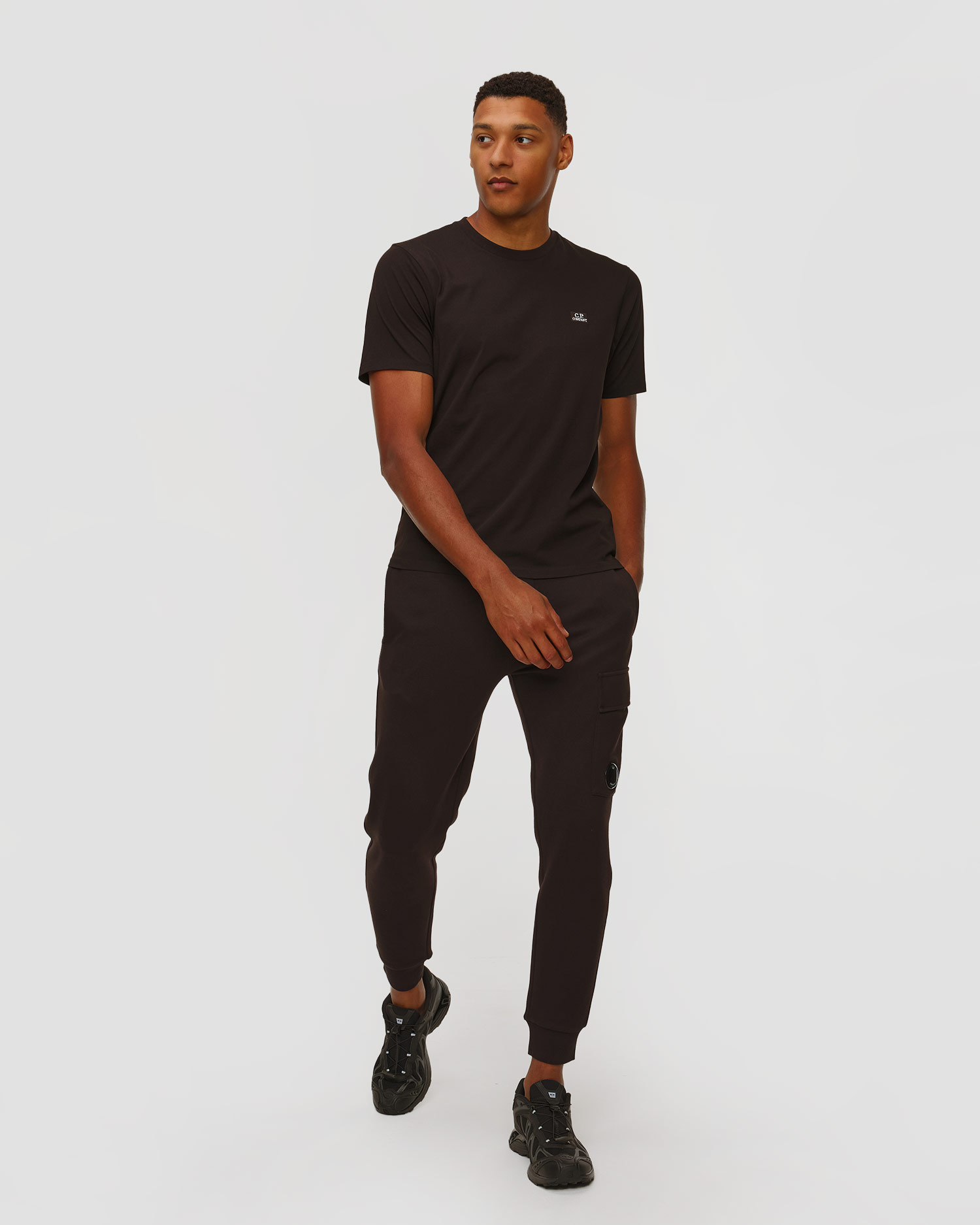 T-shirt noir pour hommes C.P. Company Short Sleeve in Jersey 30/1
