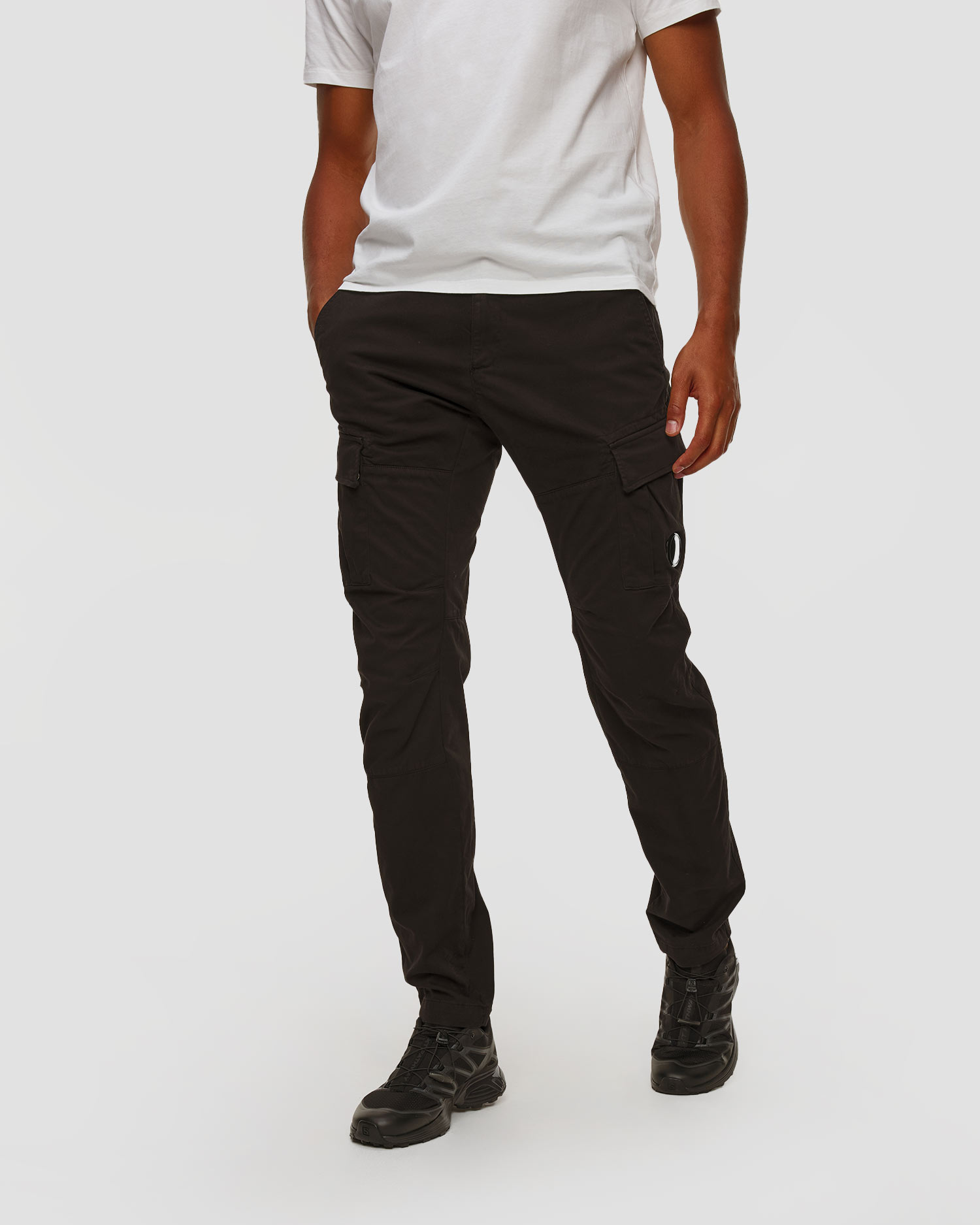 Pánske nohavice C.P. Company Stretch Sateen Ergonomic Cargo Pants čierne