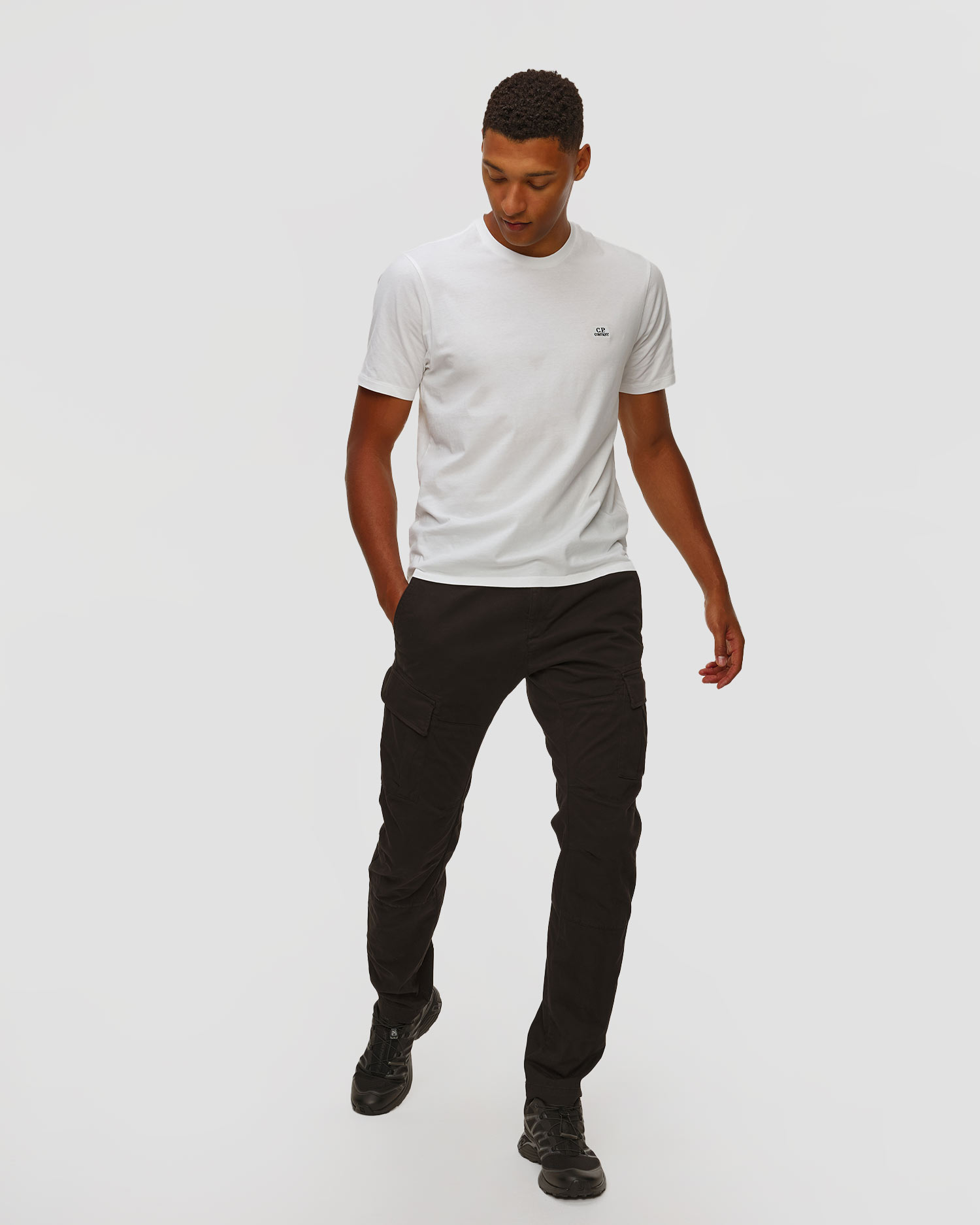 Pánske nohavice C.P. Company Stretch Sateen Ergonomic Cargo Pants čierne