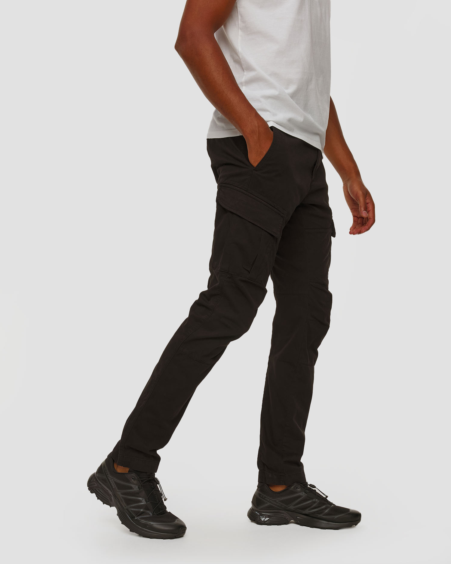 Pánske nohavice C.P. Company Stretch Sateen Ergonomic Cargo Pants čierne