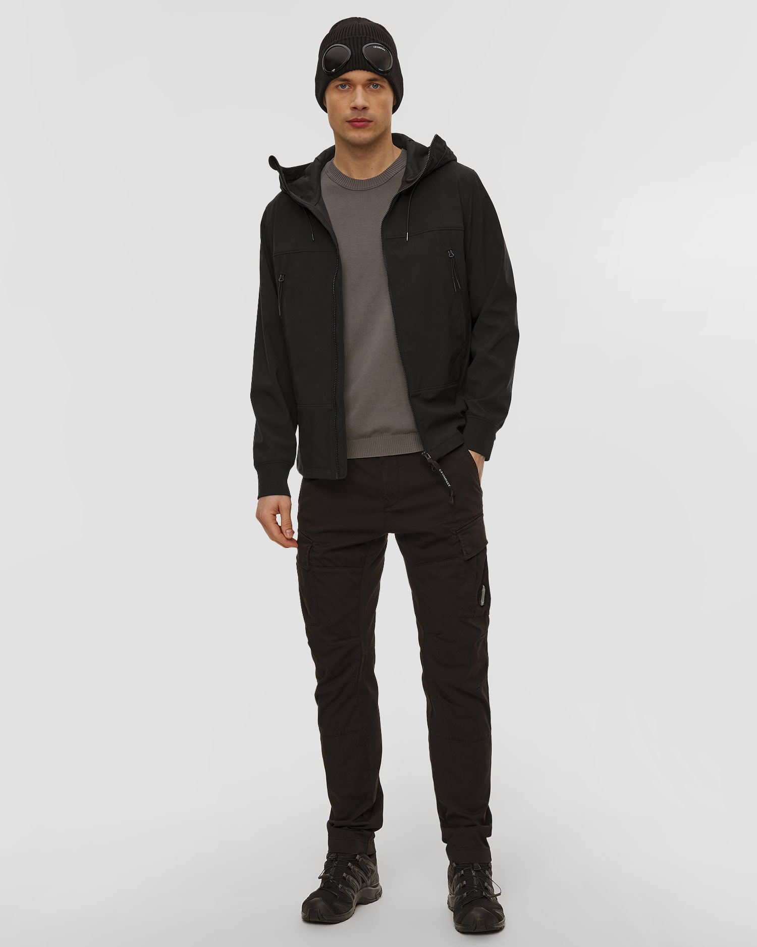 Černá pánská softshellová bunda C.P. Company C.P. Shell-R Goggle Jacket