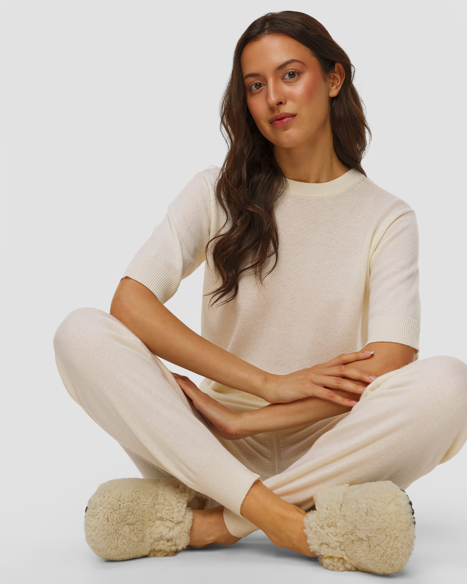 Pulover alb din cașmir pentru femei Allude