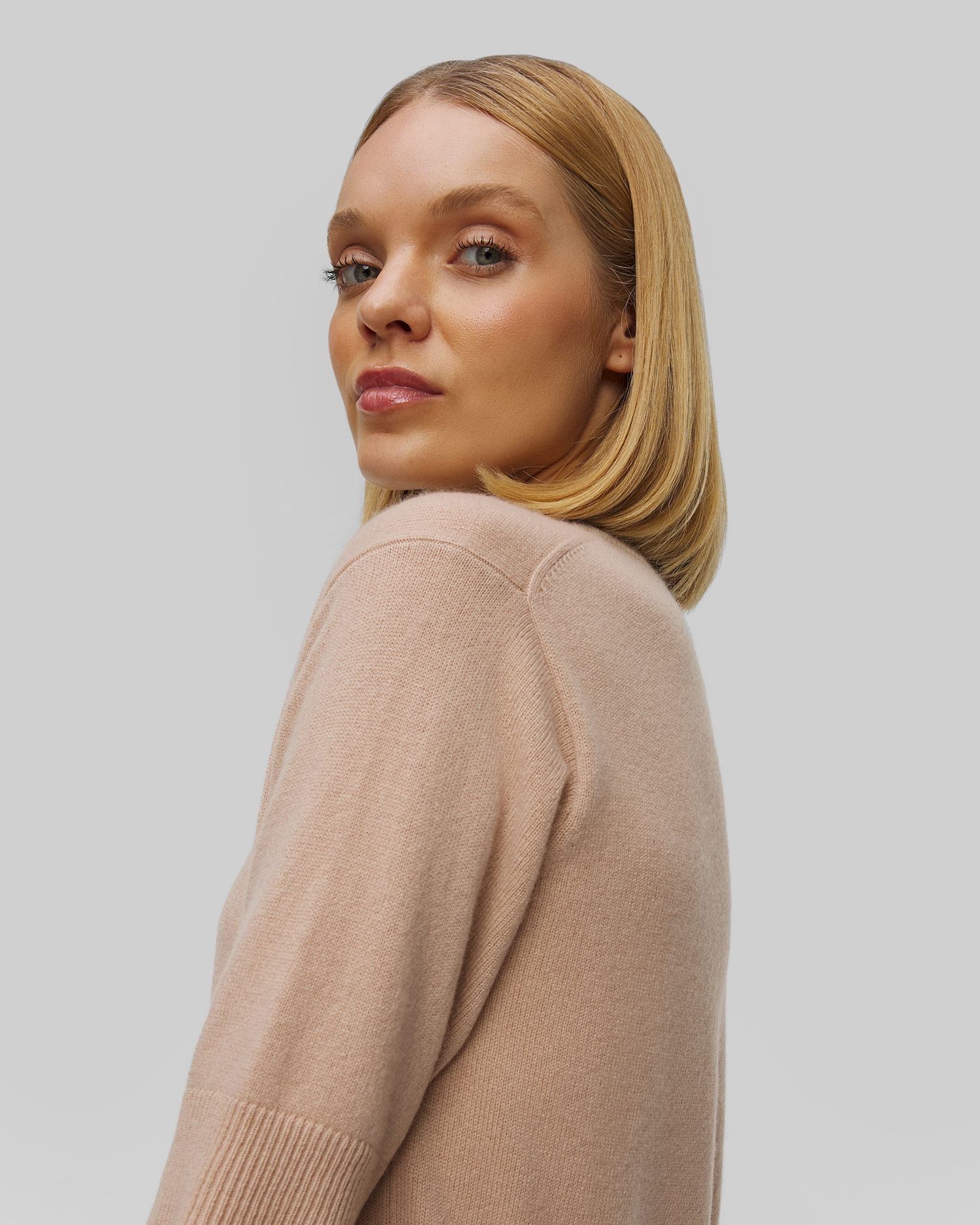 Béžový dámský kašmírový svetr Allude