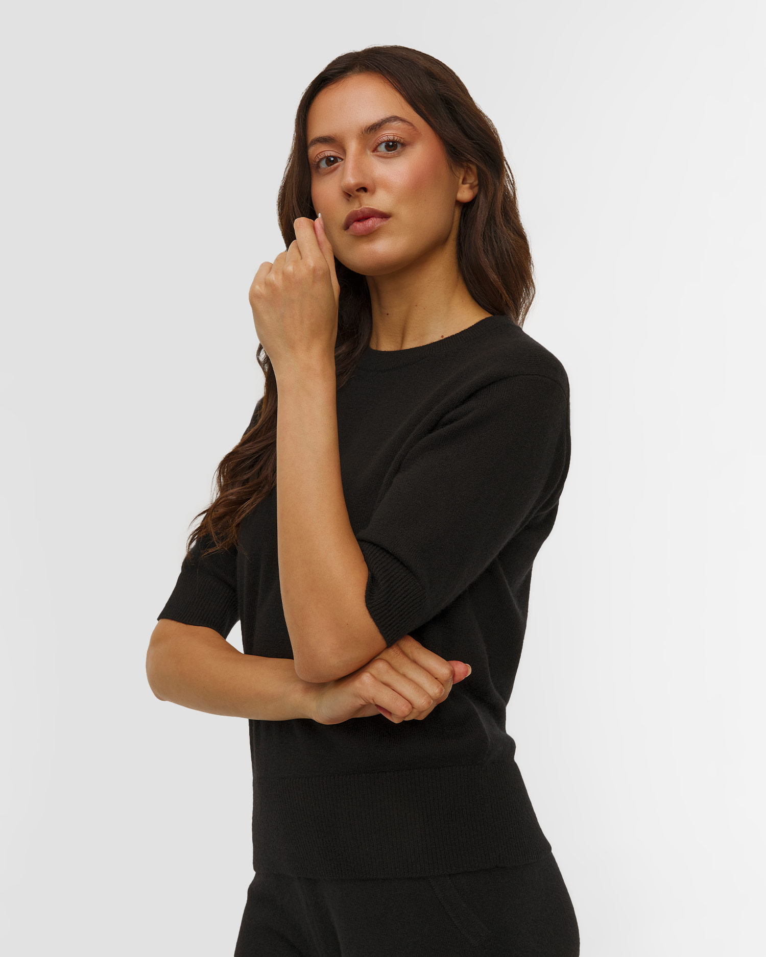 Pull en cachemire noir pour femmes Allude