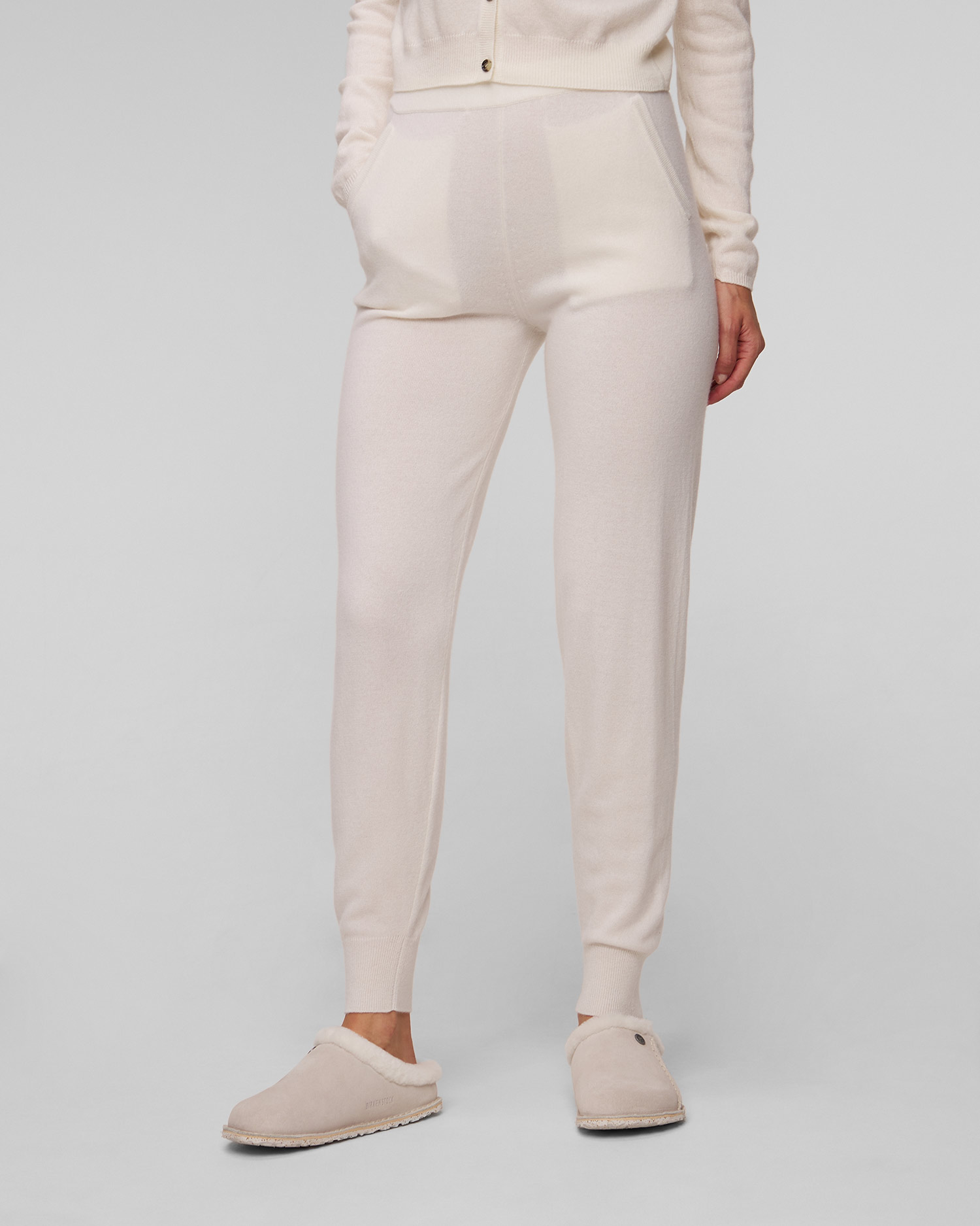 Allude Weiße Kaschmirhose für Damen in Weiß