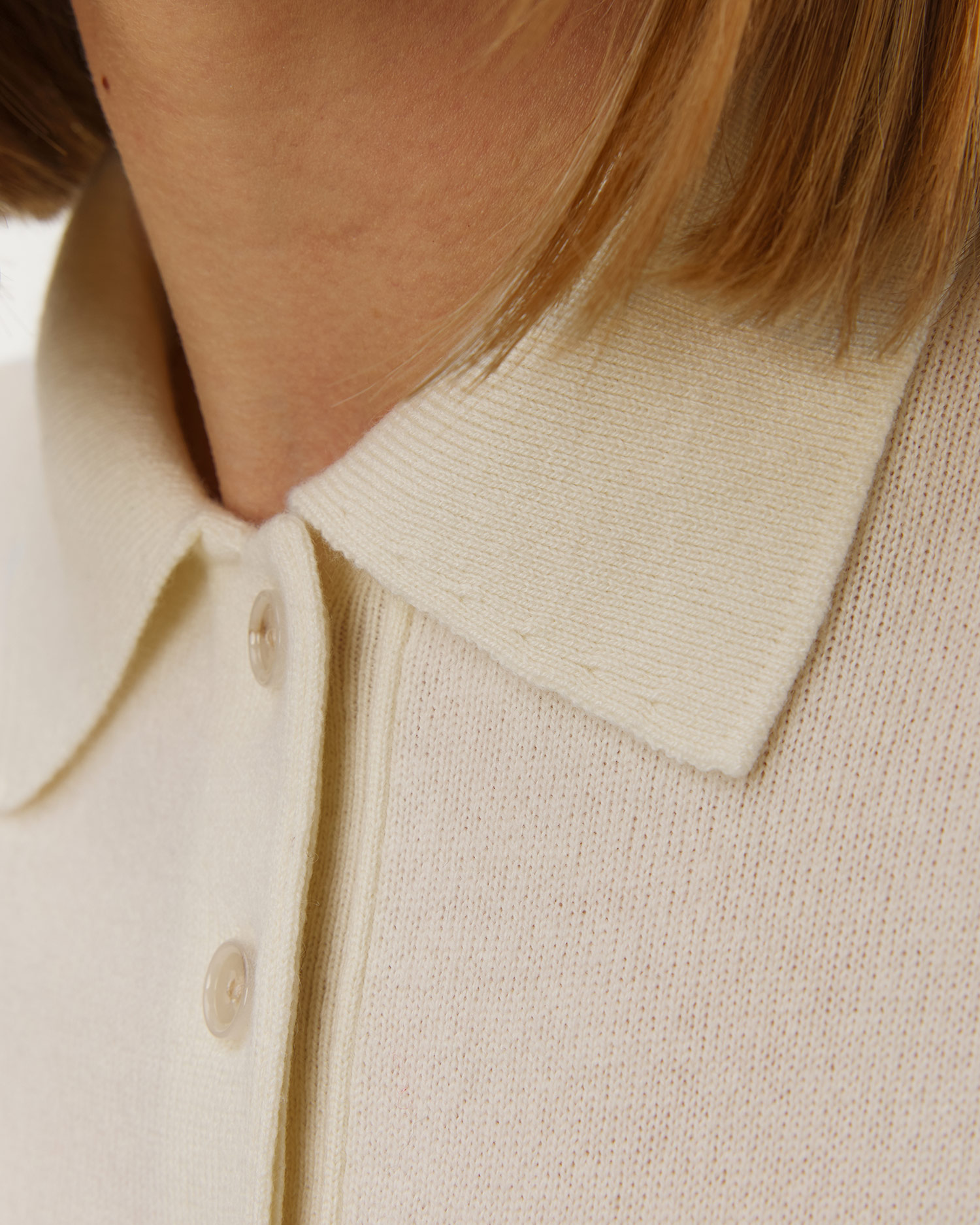 Biały sweter kaszmirowy z krótkim rękawem damski Allude