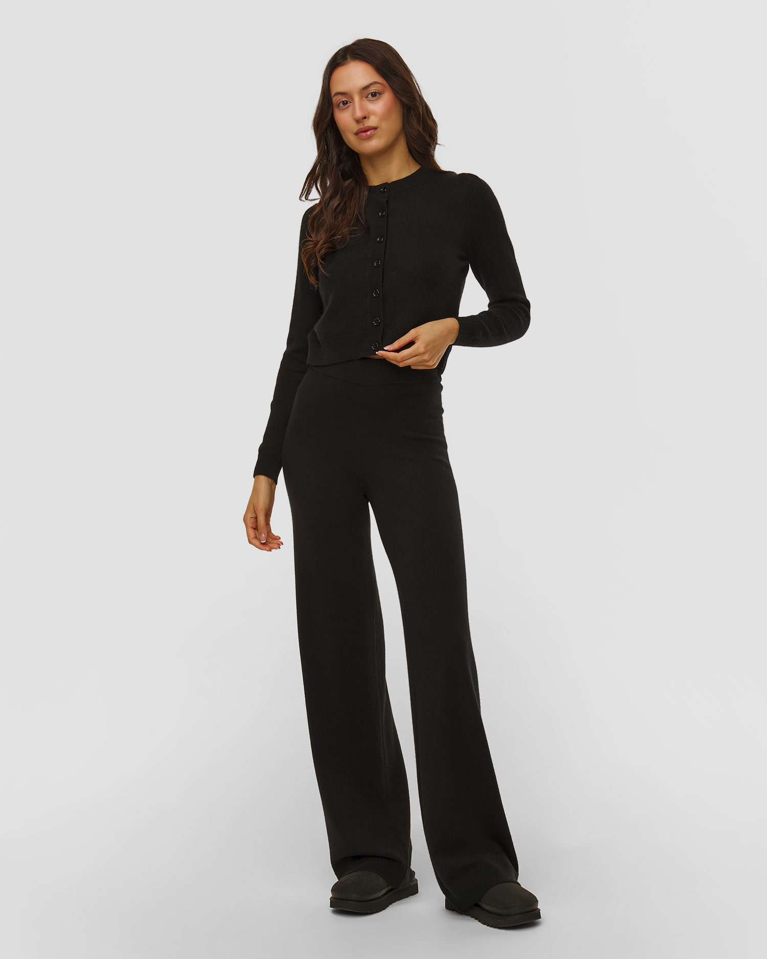 Pulover din cașmir negru pentru femei Allude