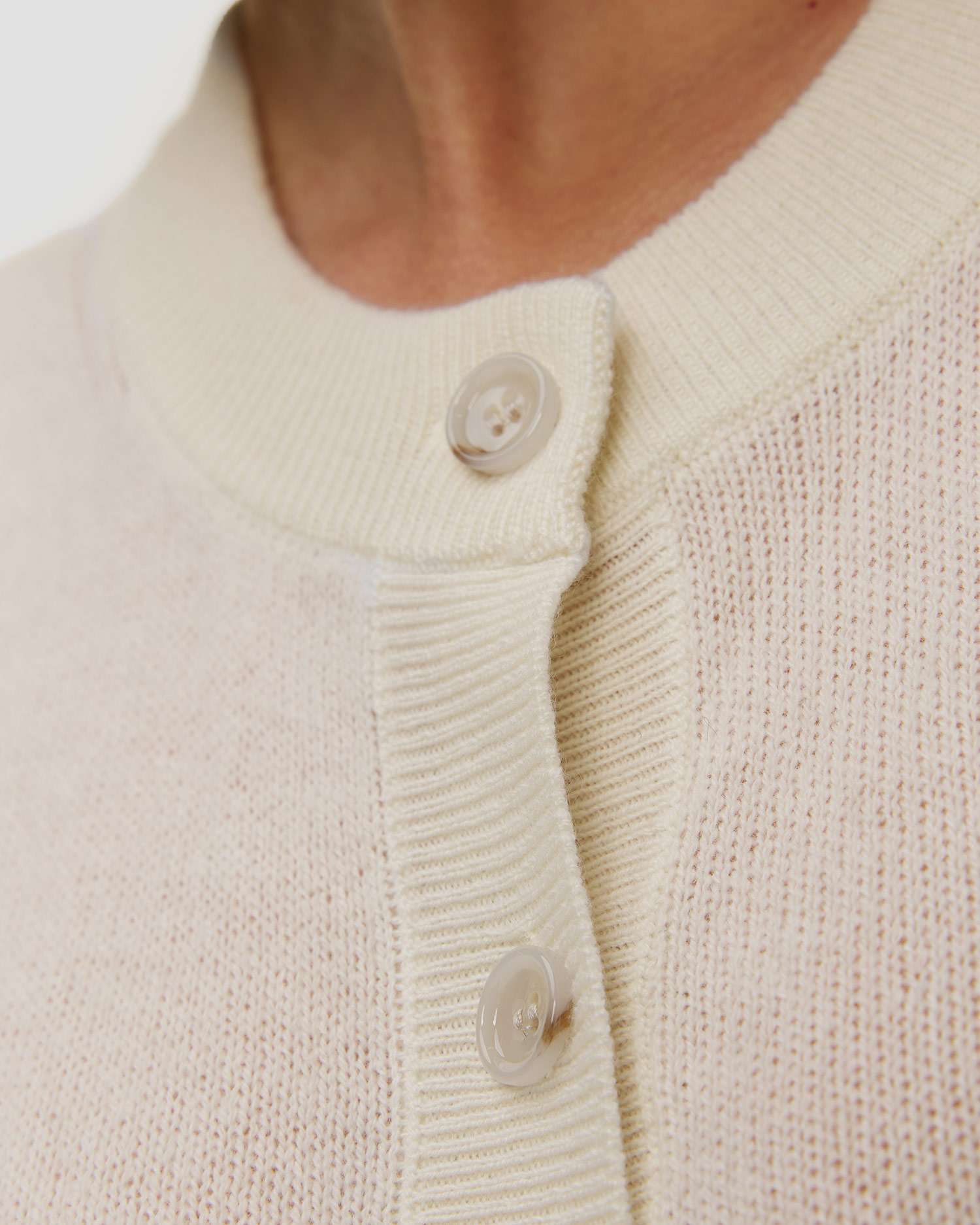 Biały kardigan kaszmirowy z krótkim rękawem damski Allude