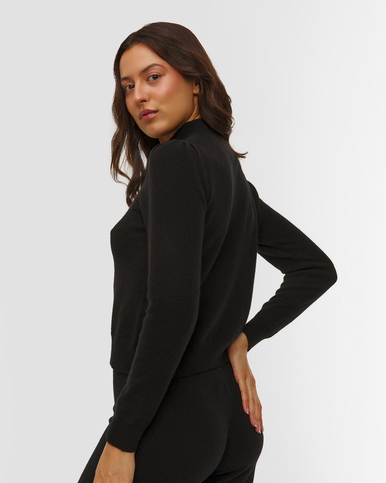 Pulover negru din cașmir pentru femei Allude