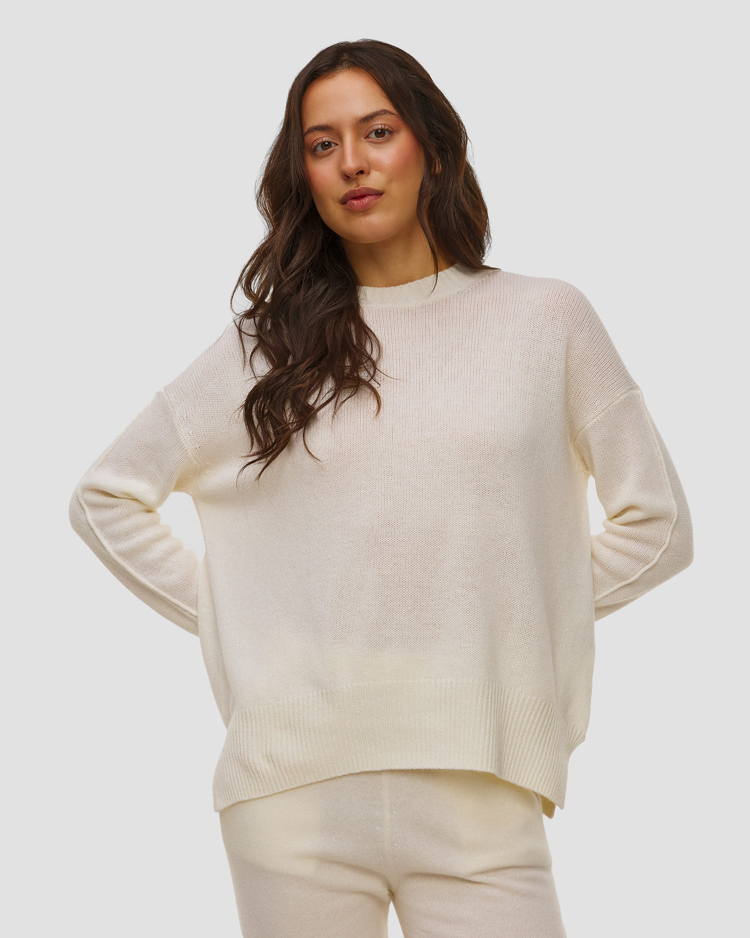 Pulover alb din cașmir pentru femei Allude